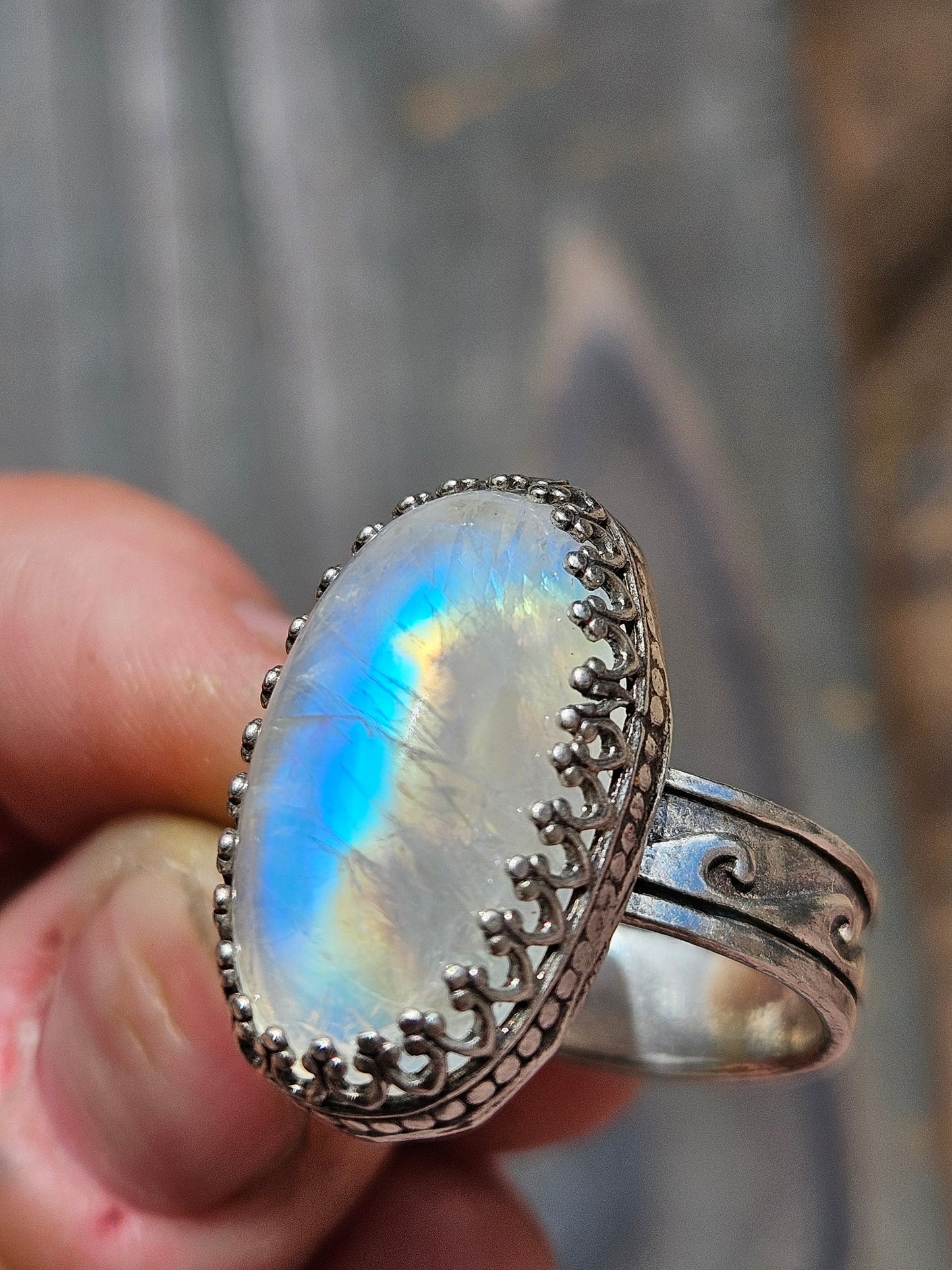 Moonstone ring, size 8