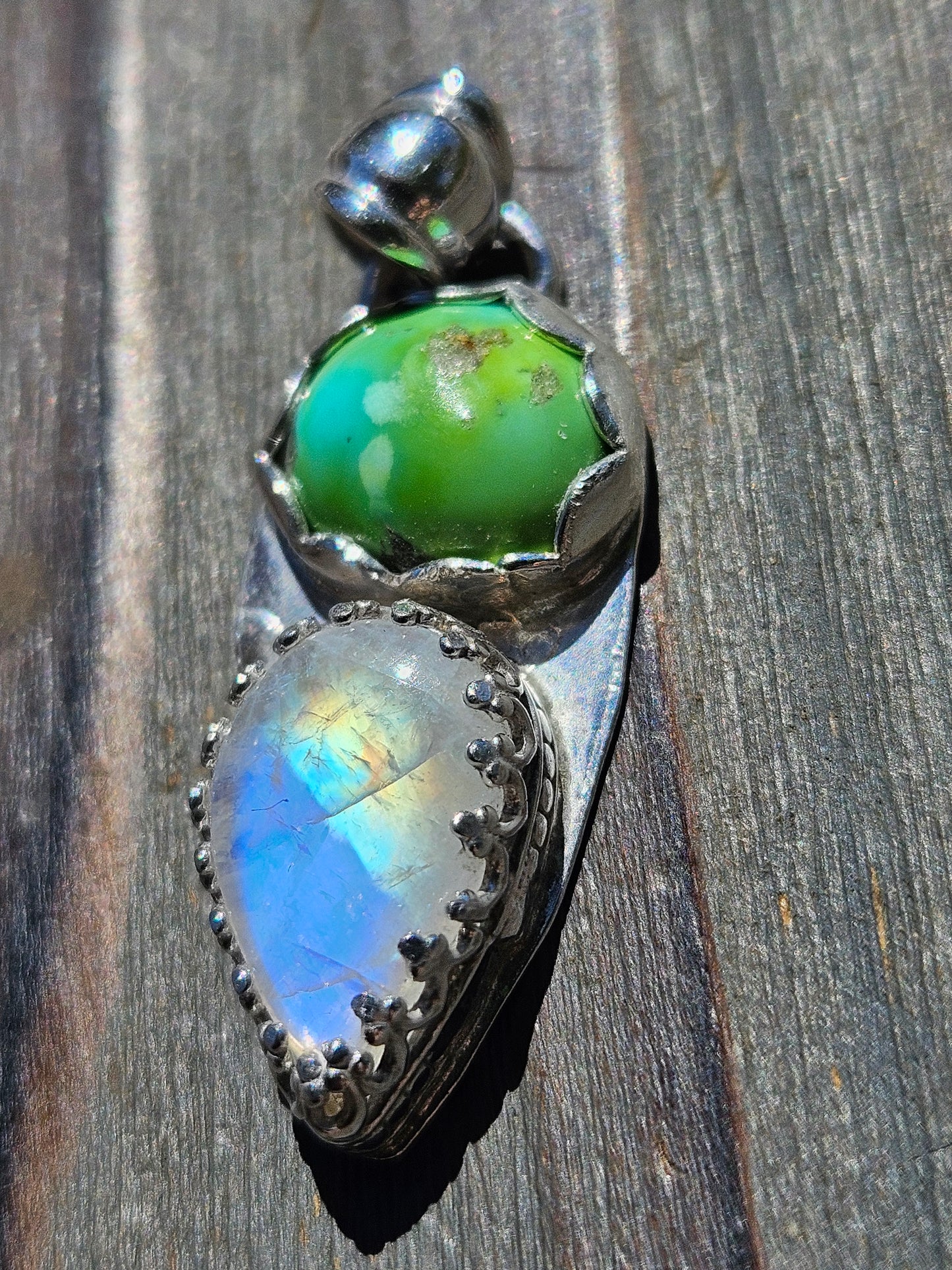 Sonoran Turquoise and Moonstone pendant