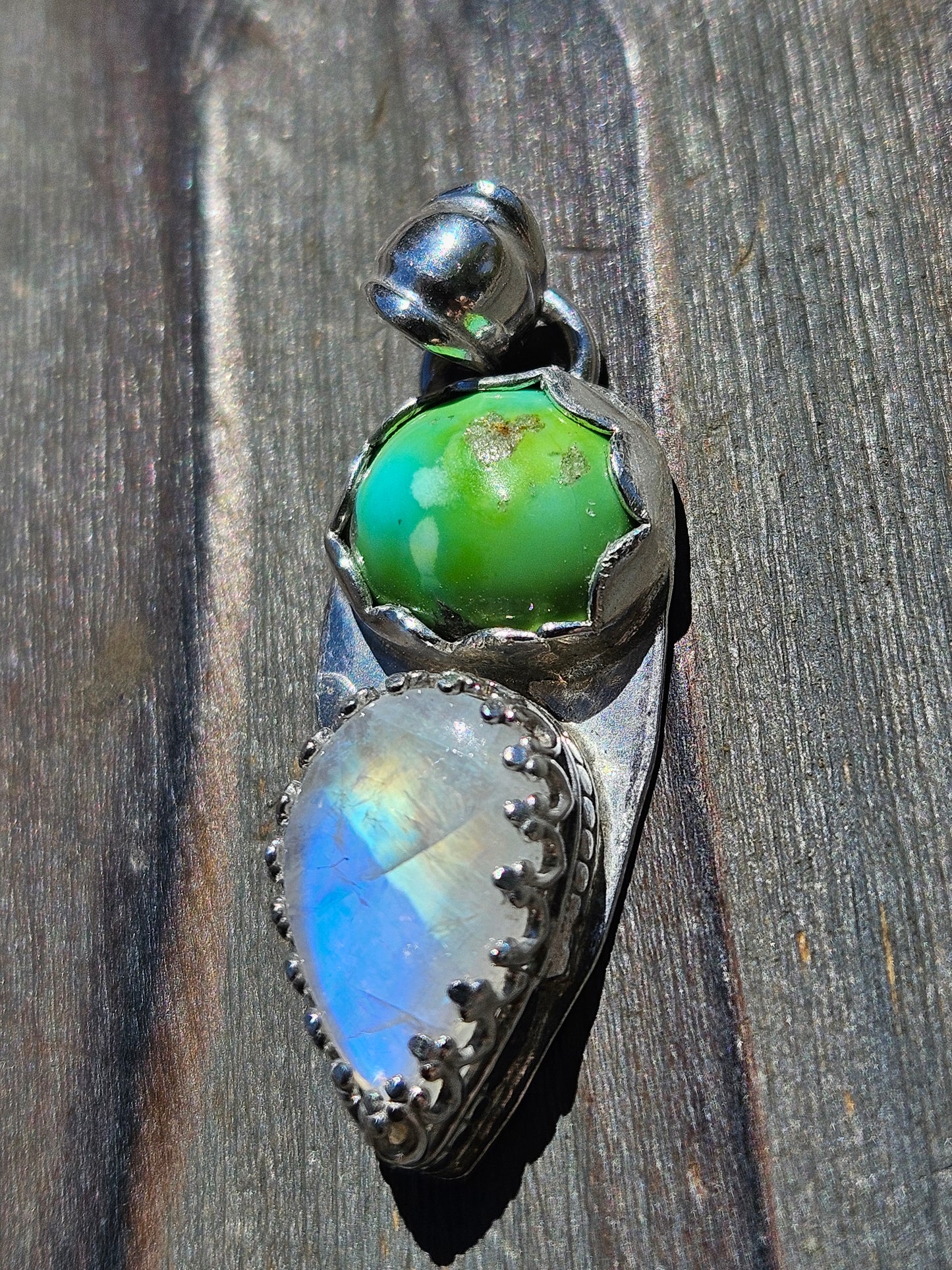 Sonoran Turquoise and Moonstone pendant