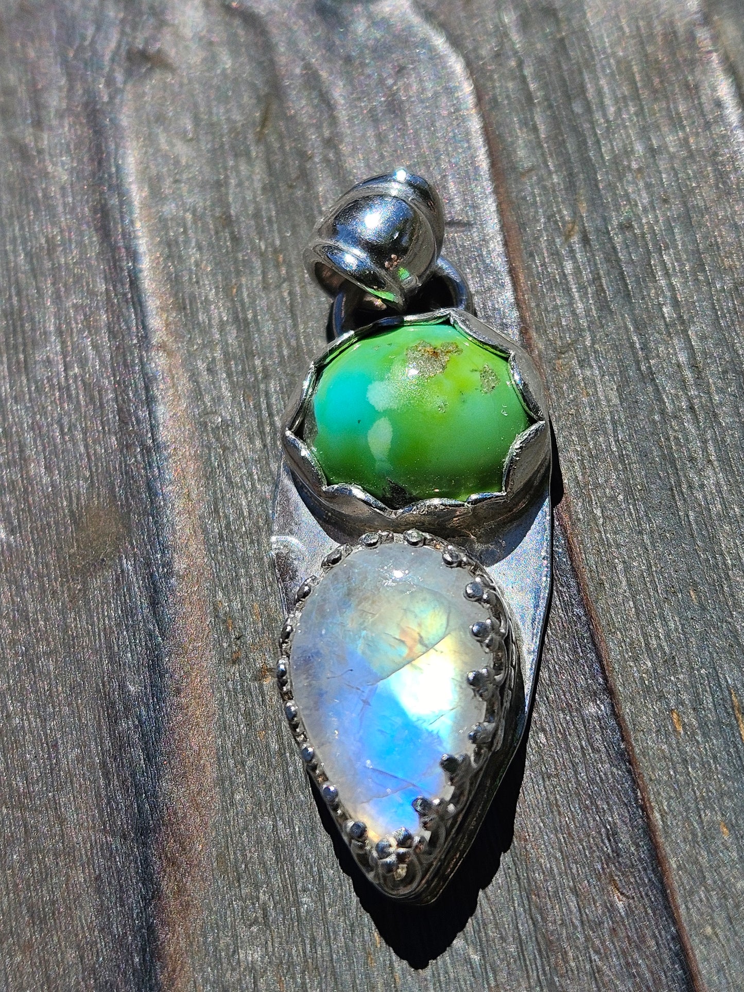 Sonoran Turquoise and Moonstone pendant