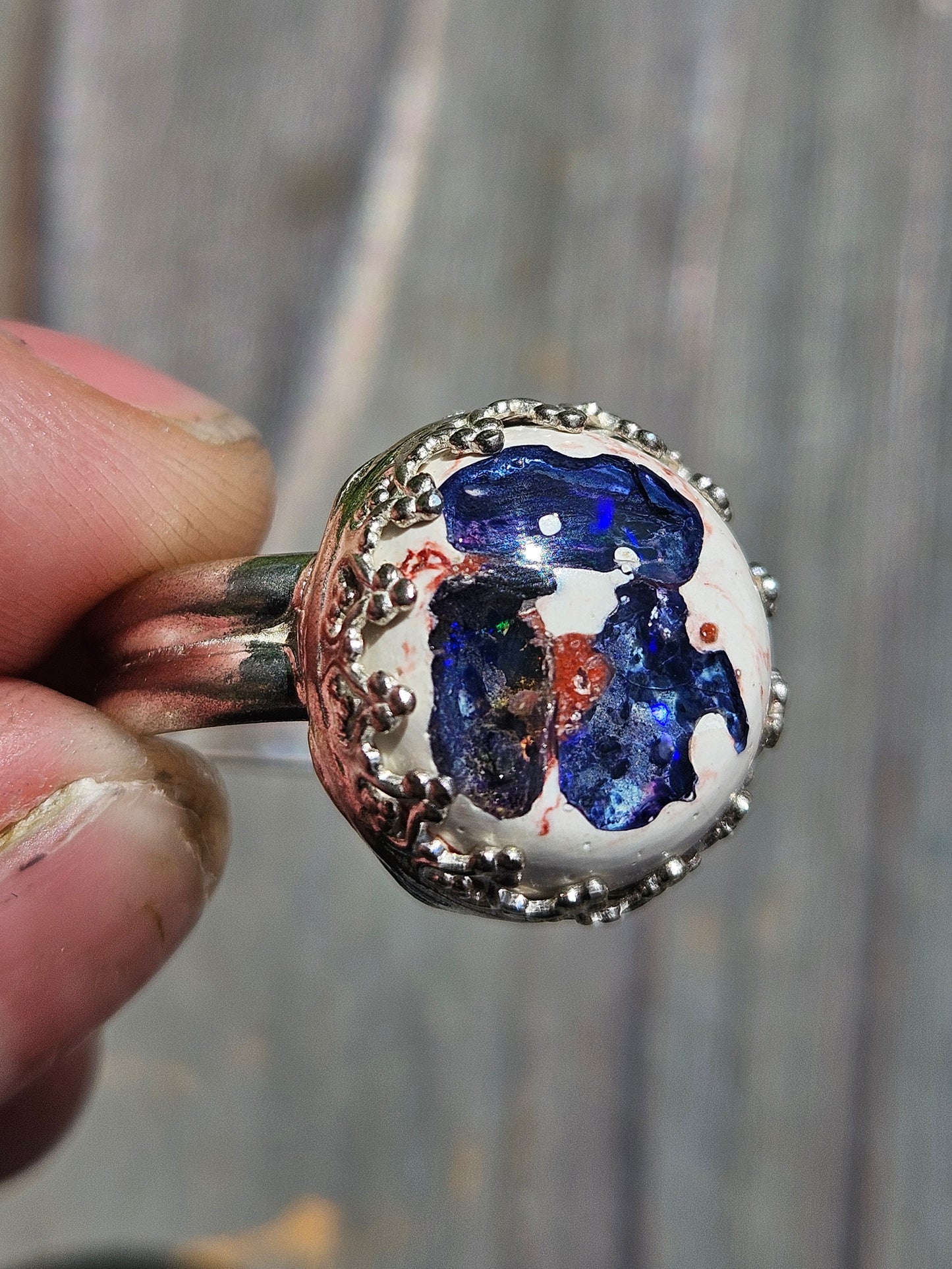 Galaxy Opal Ring, Size 8.5