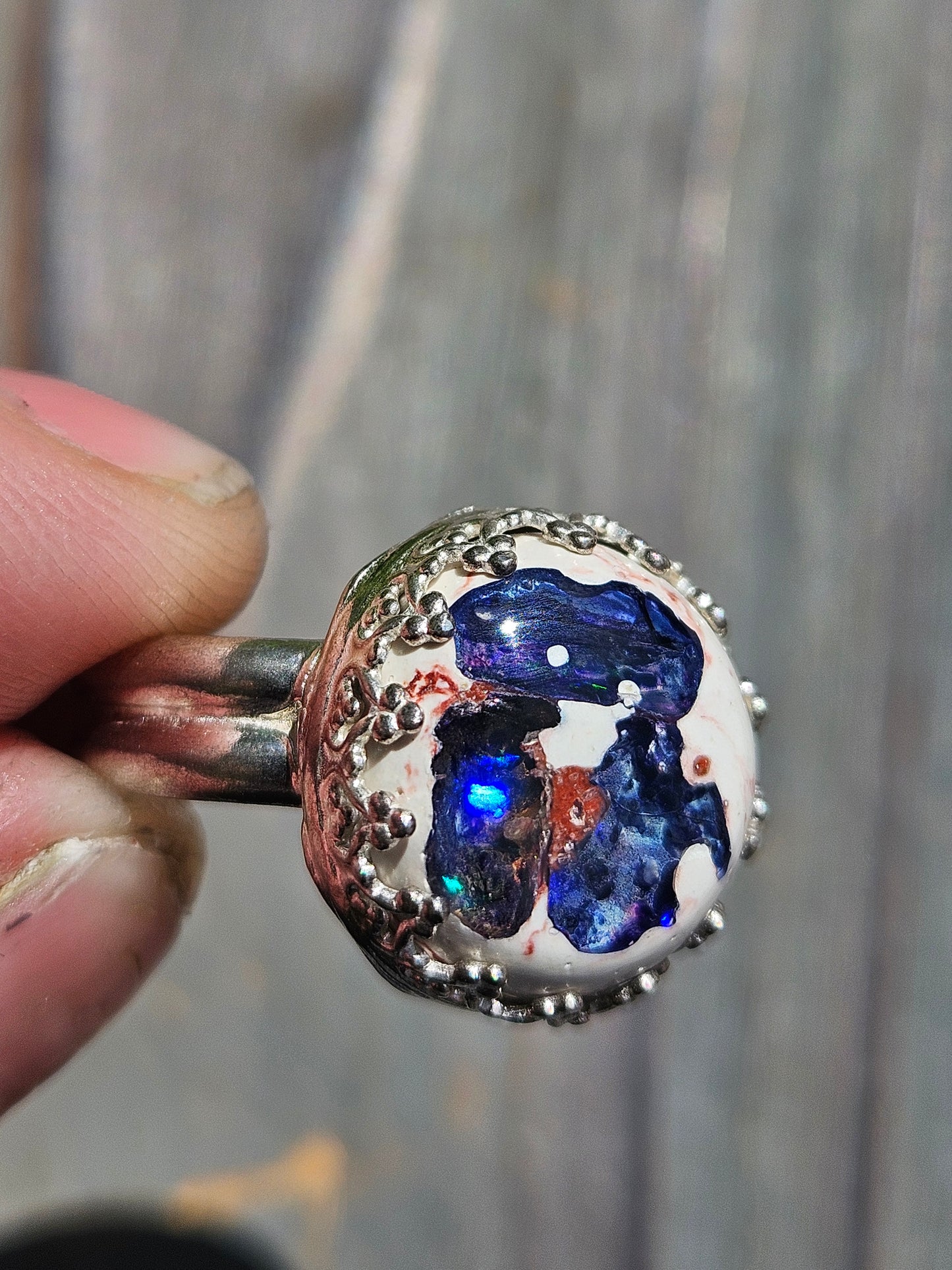 Galaxy Opal Ring, Size 8.5