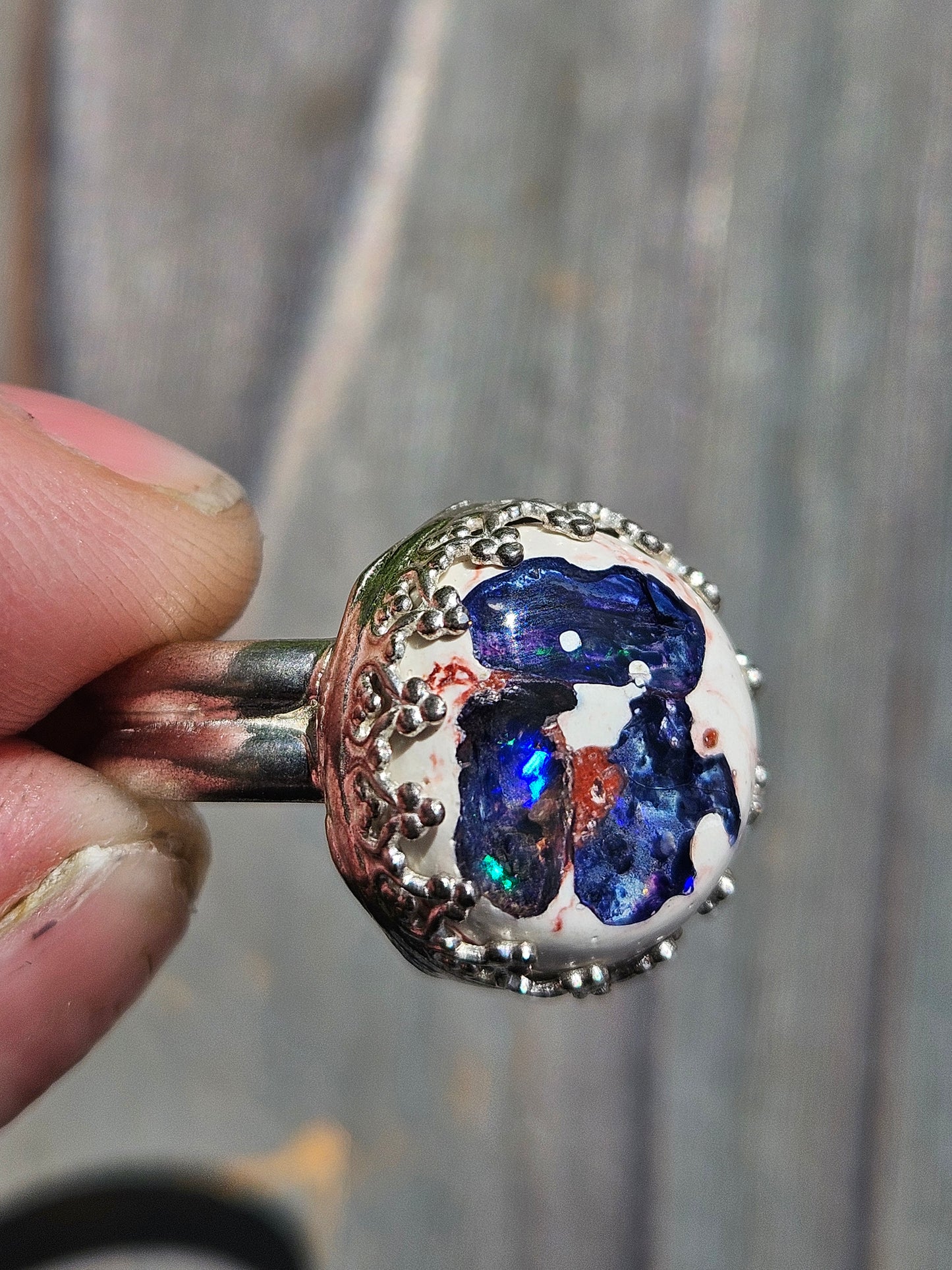 Galaxy Opal Ring, Size 8.5