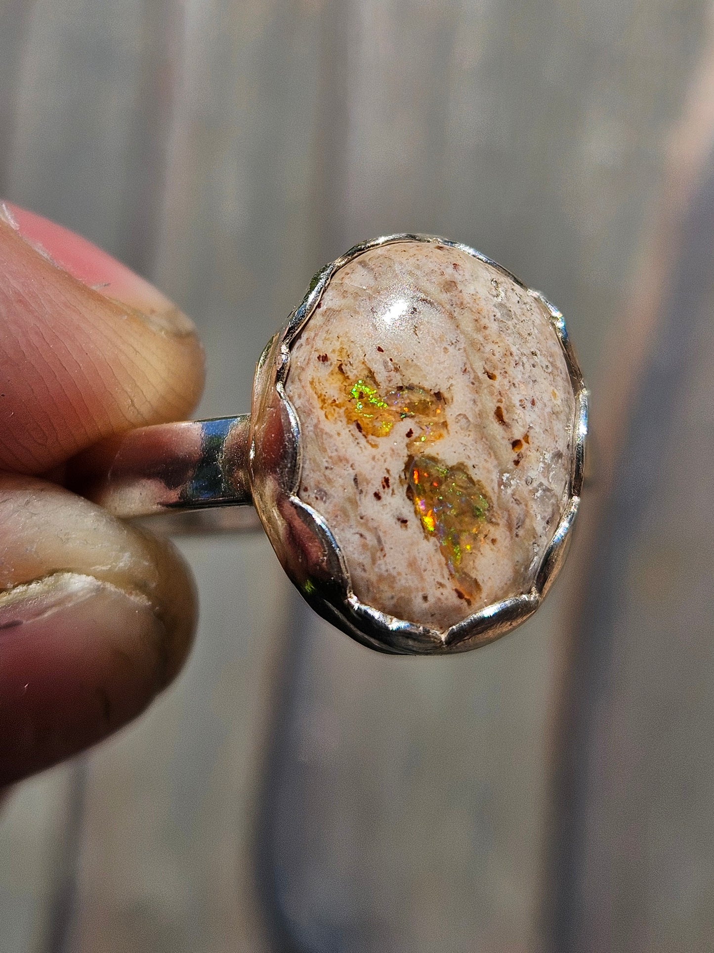 Galaxy Opal Ring, Size 8