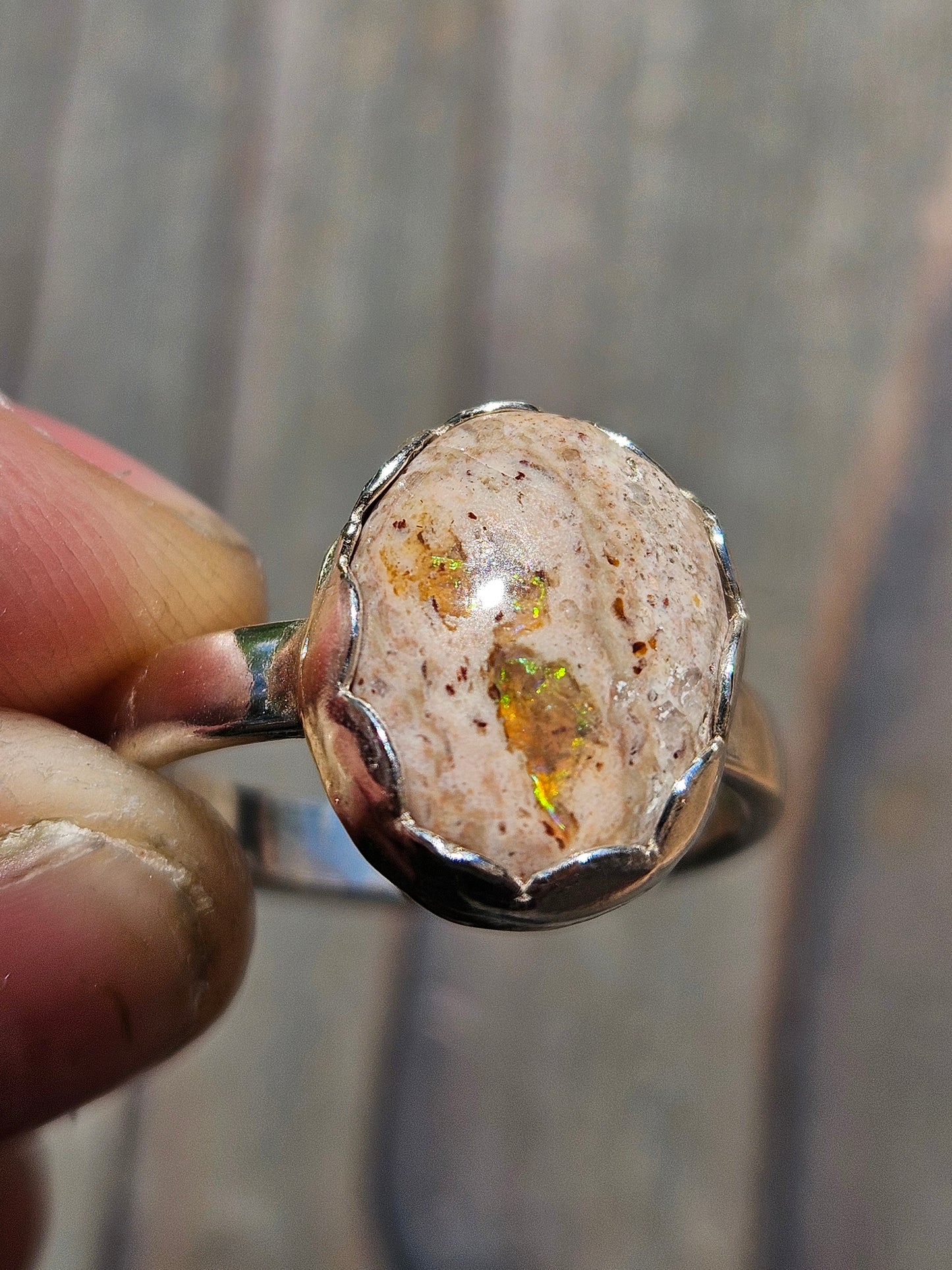 Galaxy Opal Ring, Size 8