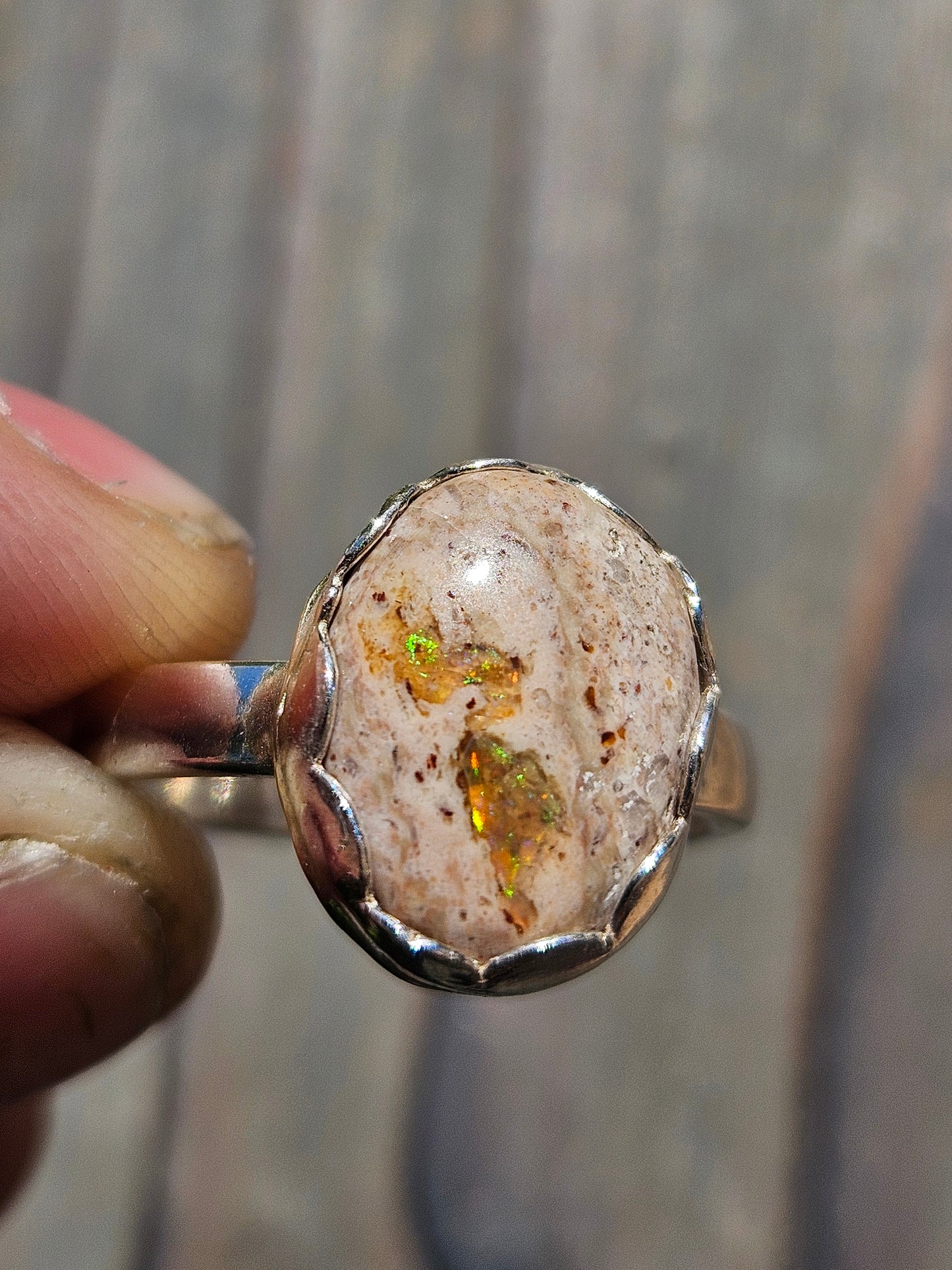 Galaxy Opal Ring, Size 8