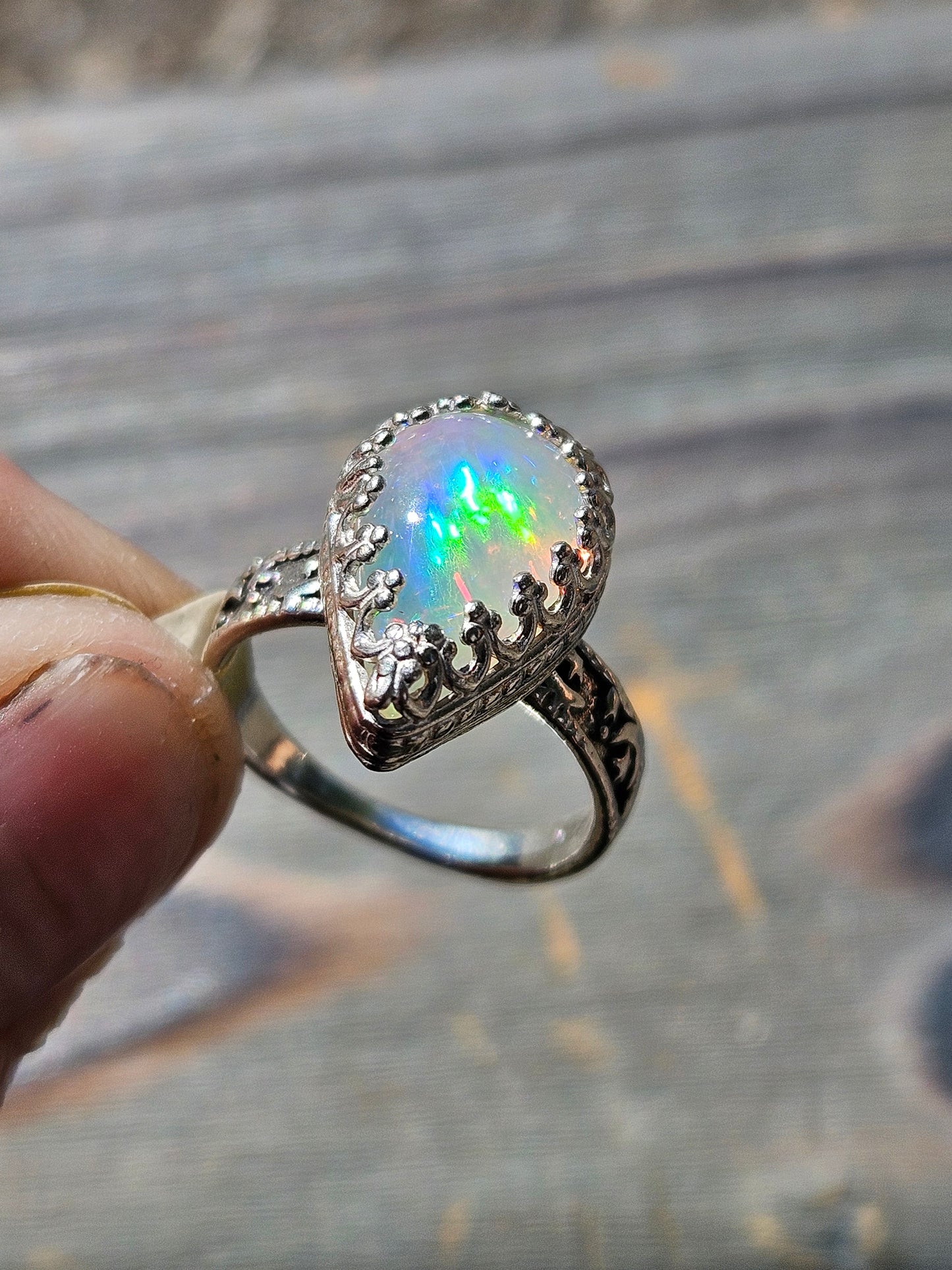 Ethiopian Opal and Celestrial Ring, Size 5