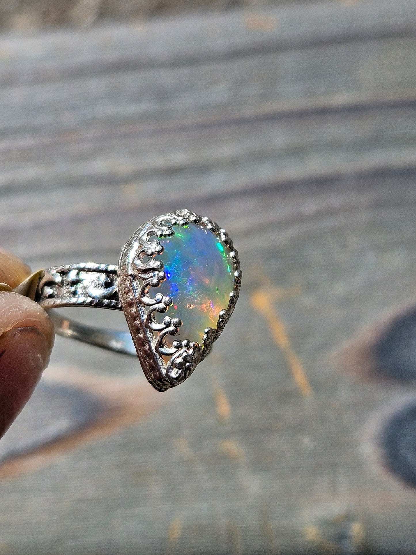 Ethiopian Opal and Celestrial Ring, Size 5