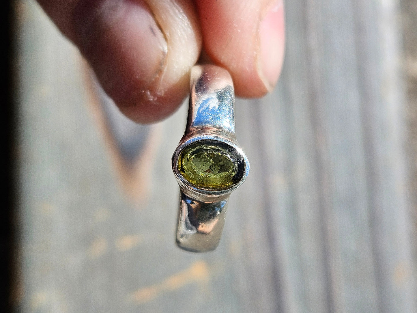 Moldavite Ring, Size 8.5