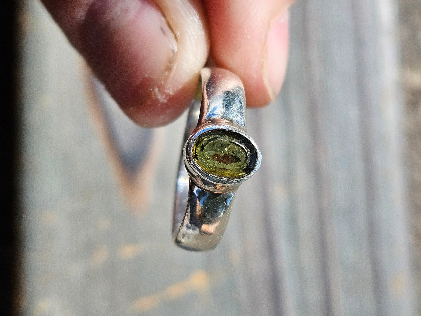 Moldavite Ring, Size 8.5