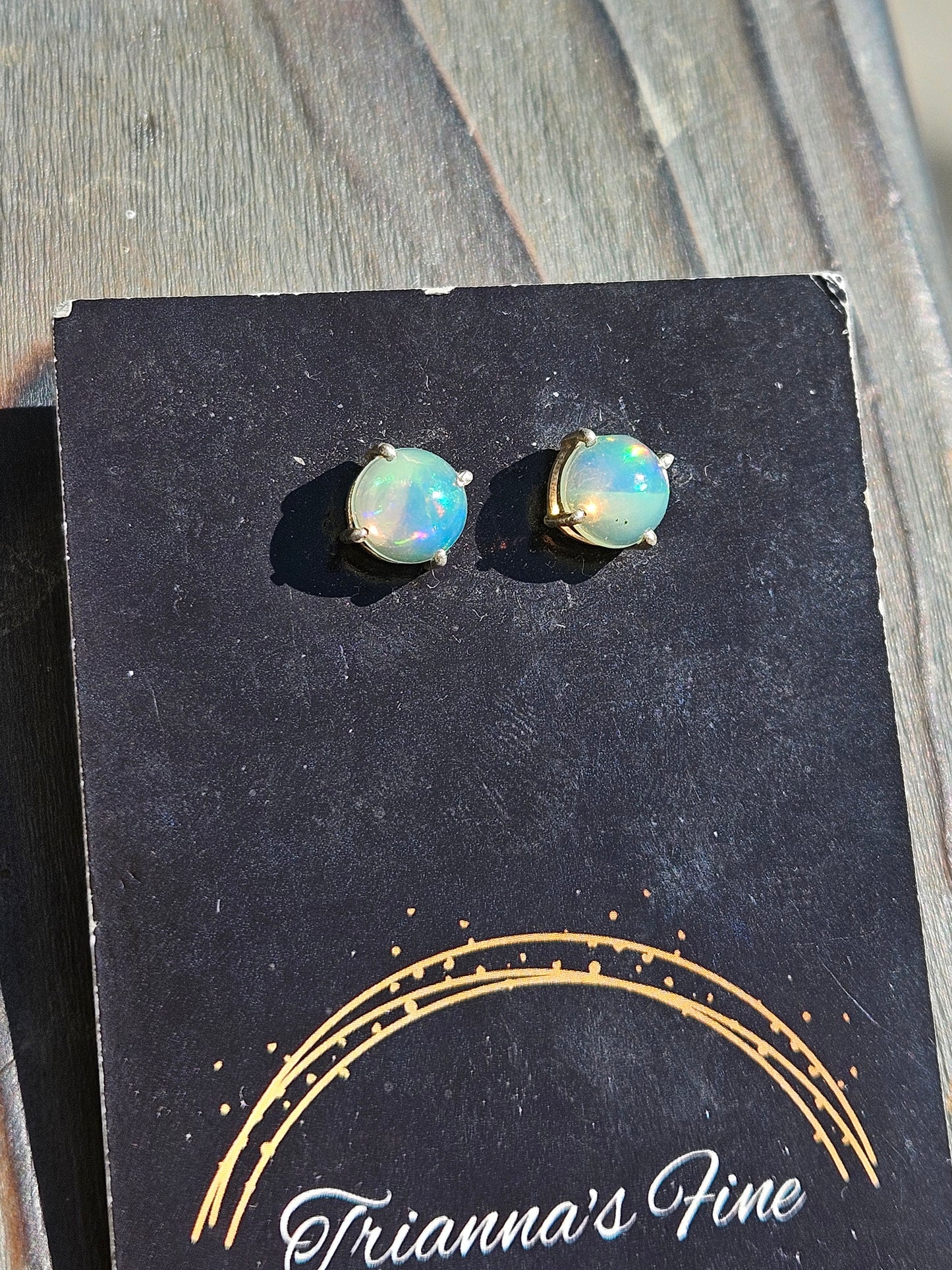 Ethiopian Opal Stud Earrings