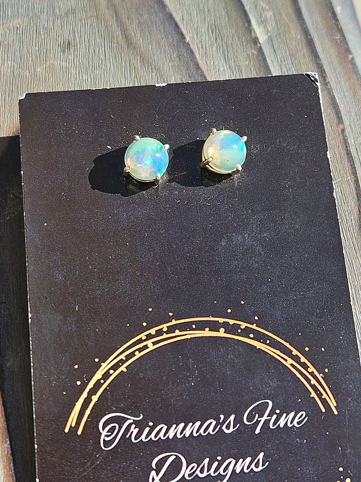 Ethiopian Opal Stud Earrings