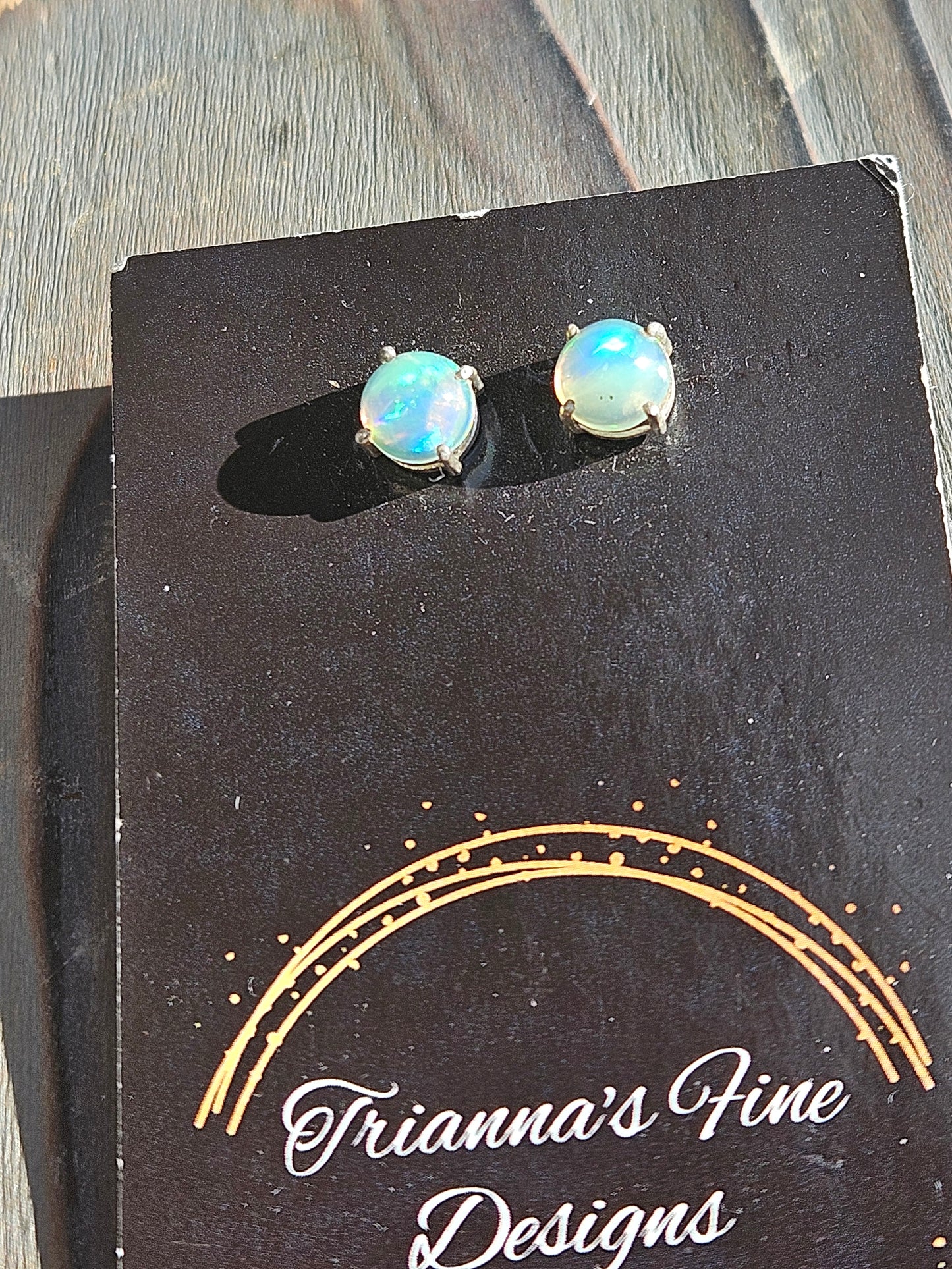 Ethiopian Opal Stud Earrings