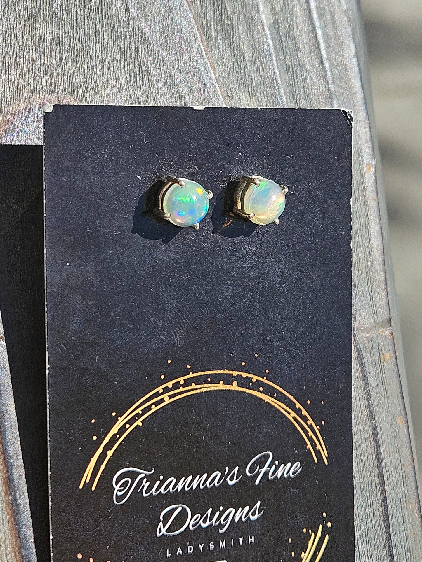 Ethiopian Opal Stud Earrings