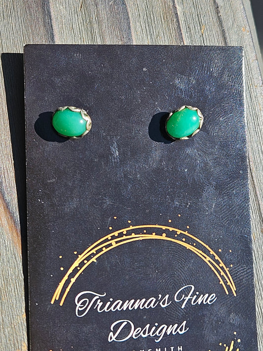 Chrysophrase Stud Earrings