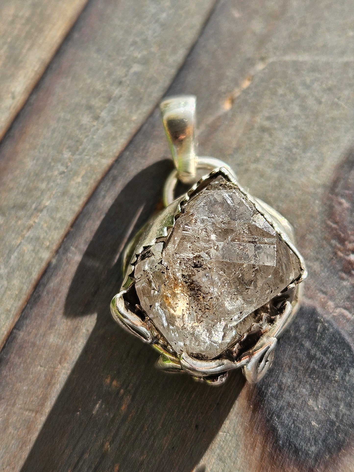 Herkimer Diamond and Vine Pendant