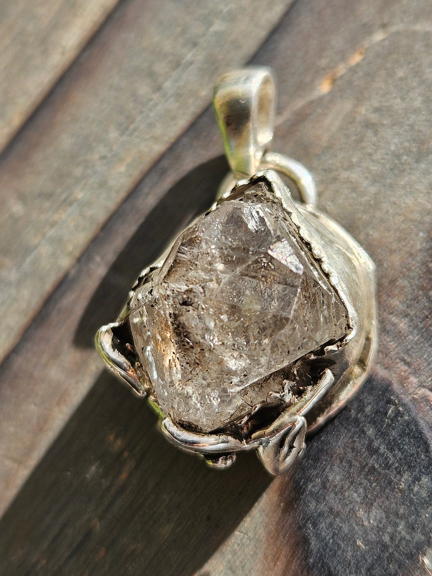 Herkimer Diamond and Vine Pendant