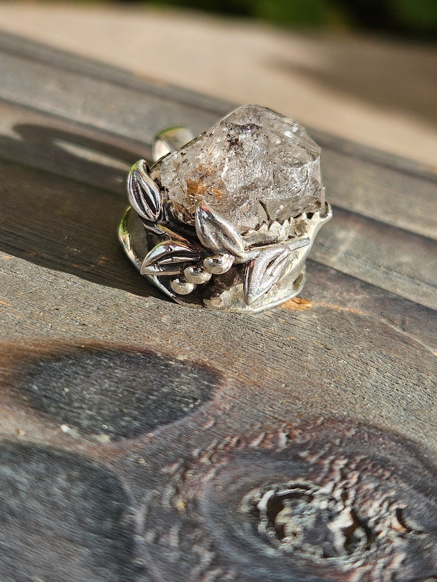 Herkimer Diamond and Vine Pendant