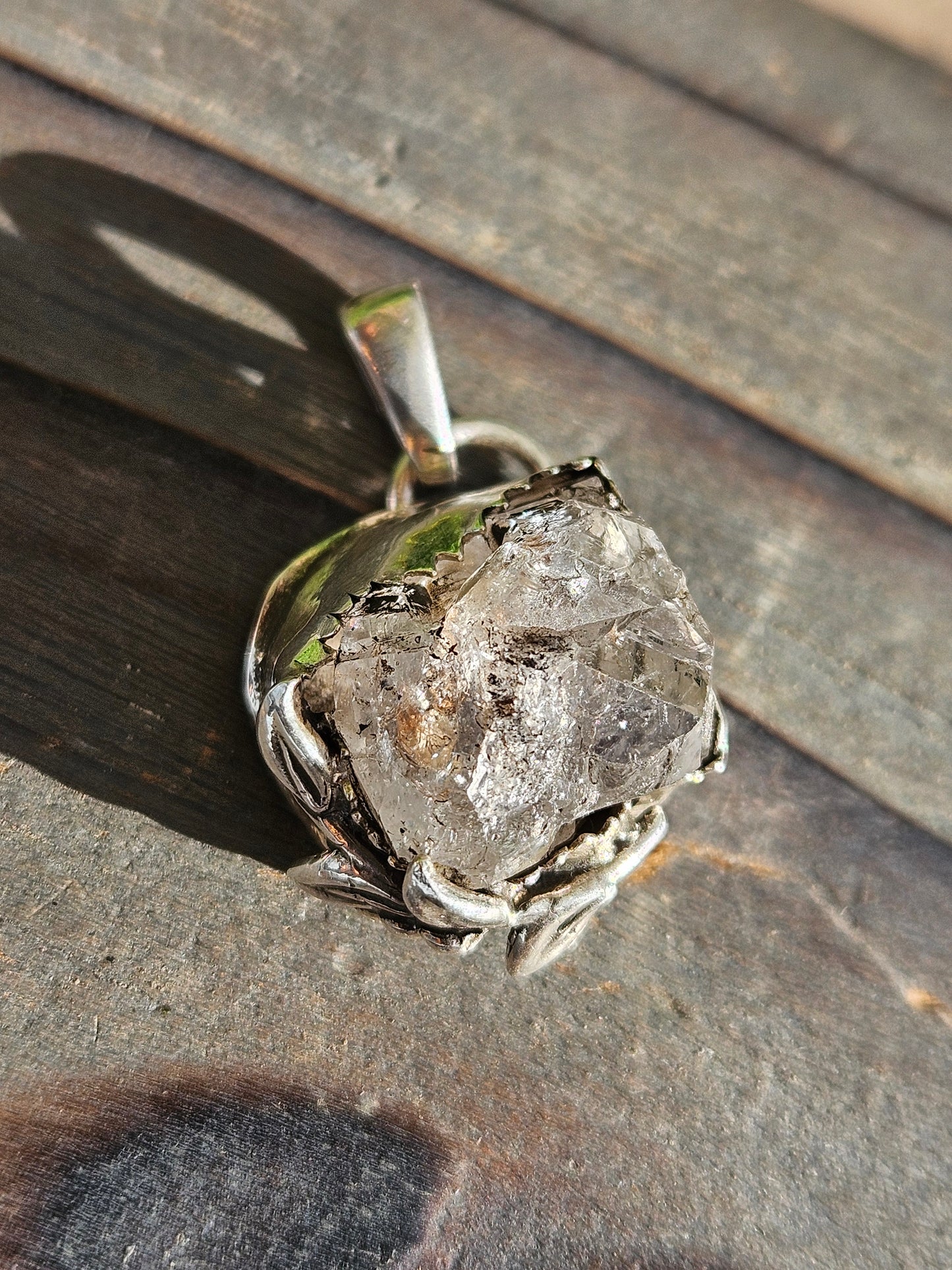 Herkimer Diamond and Vine Pendant