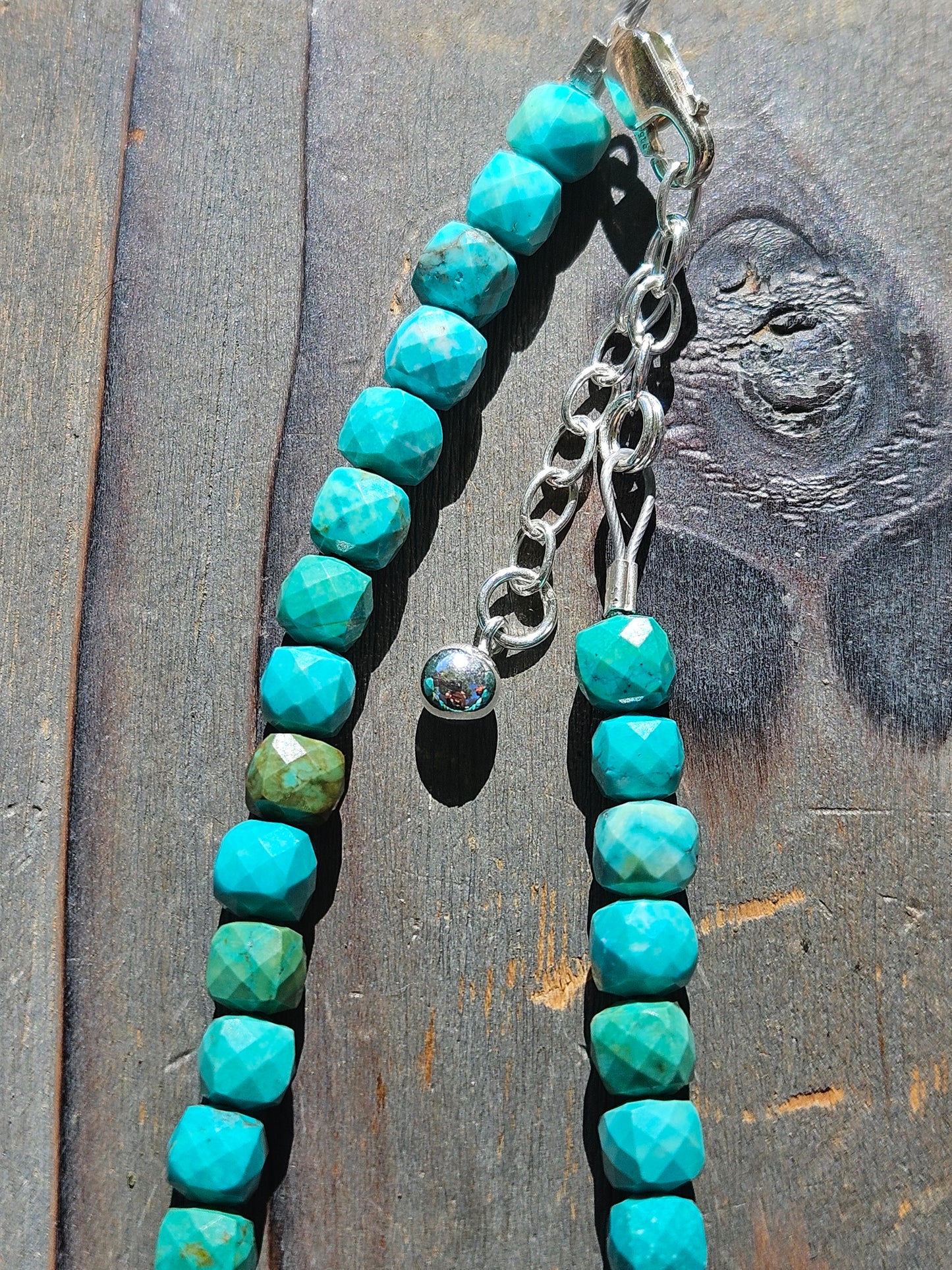 Cube Turquoise Necklace, 16in