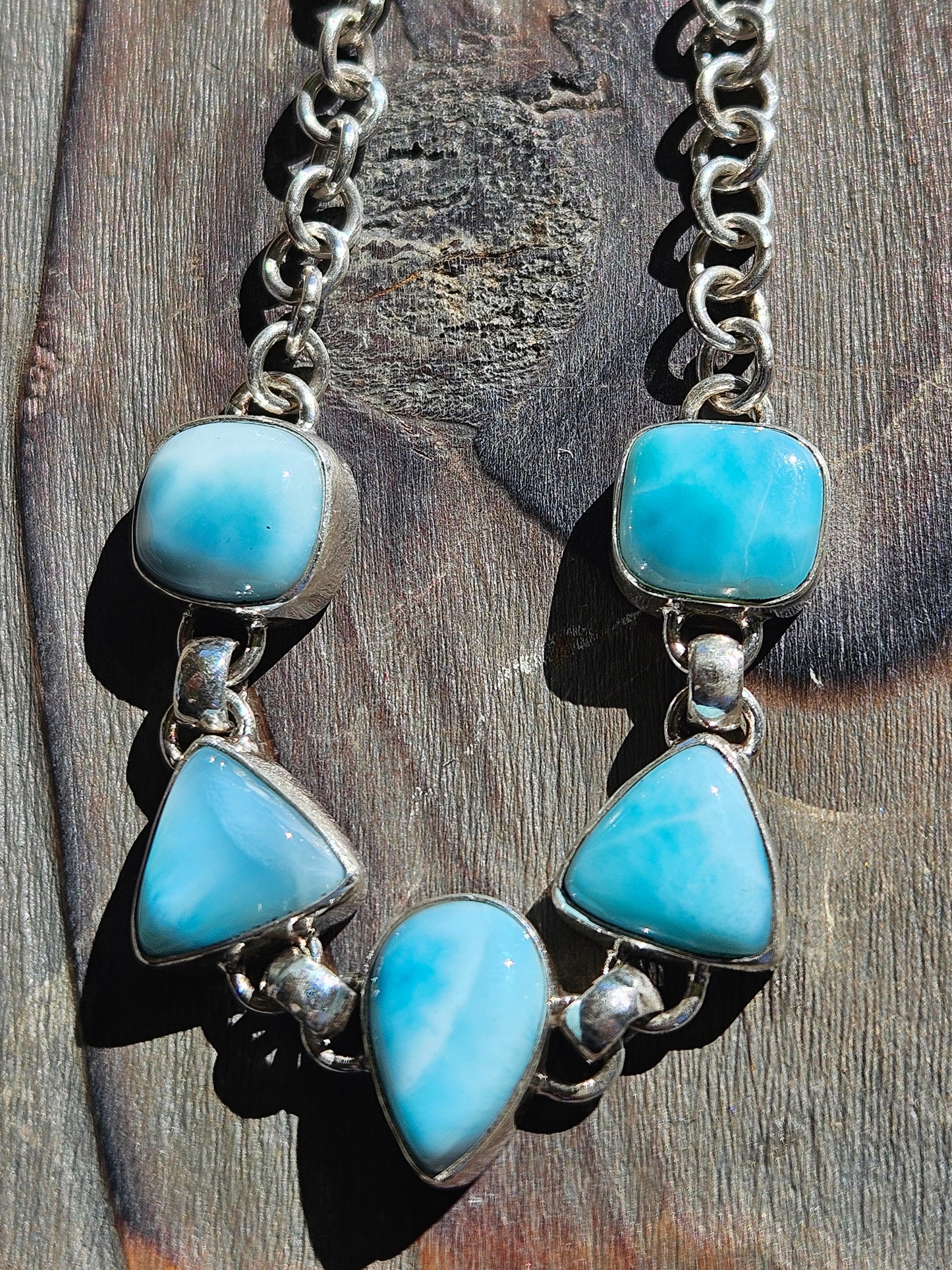 Larimar Chain Necklace, 20in