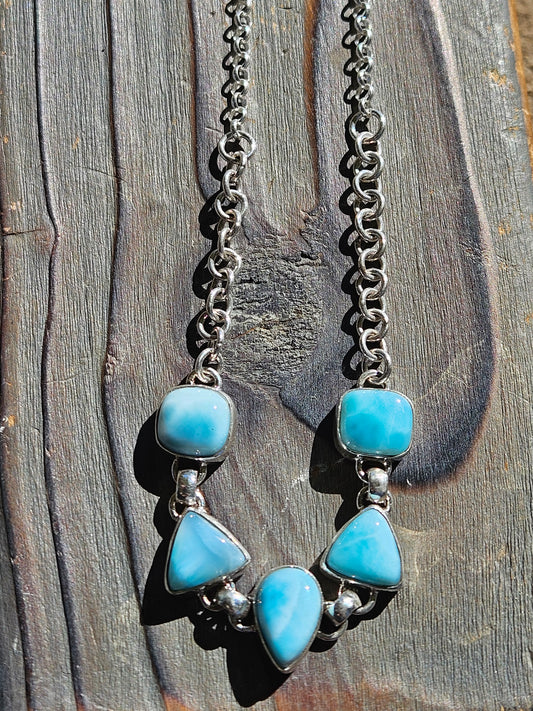 Larimar Chain Necklace, 20in