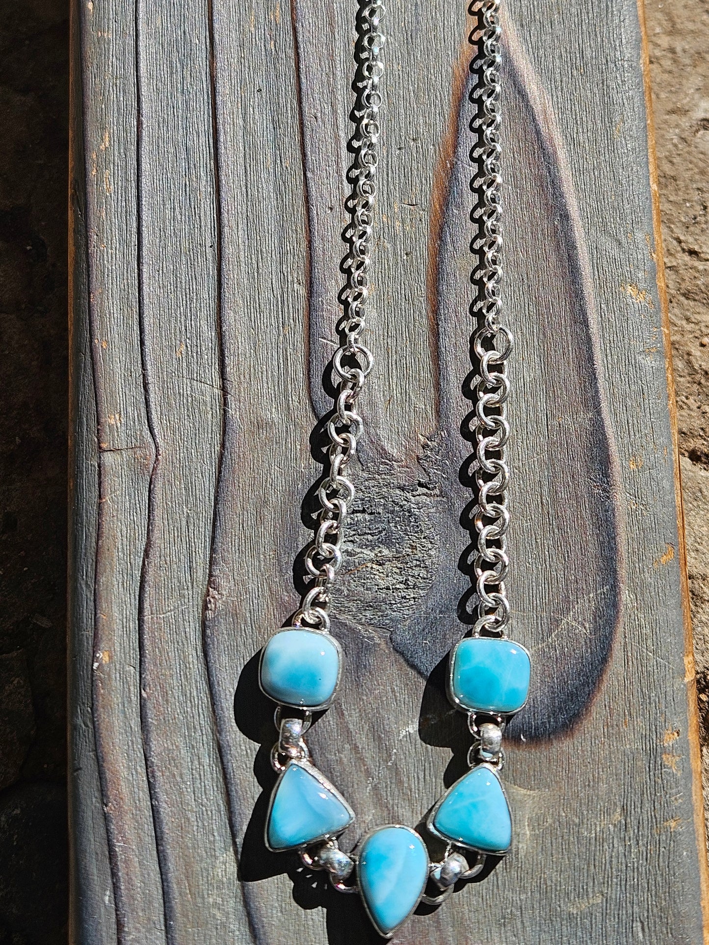 Larimar Chain Necklace, 20in