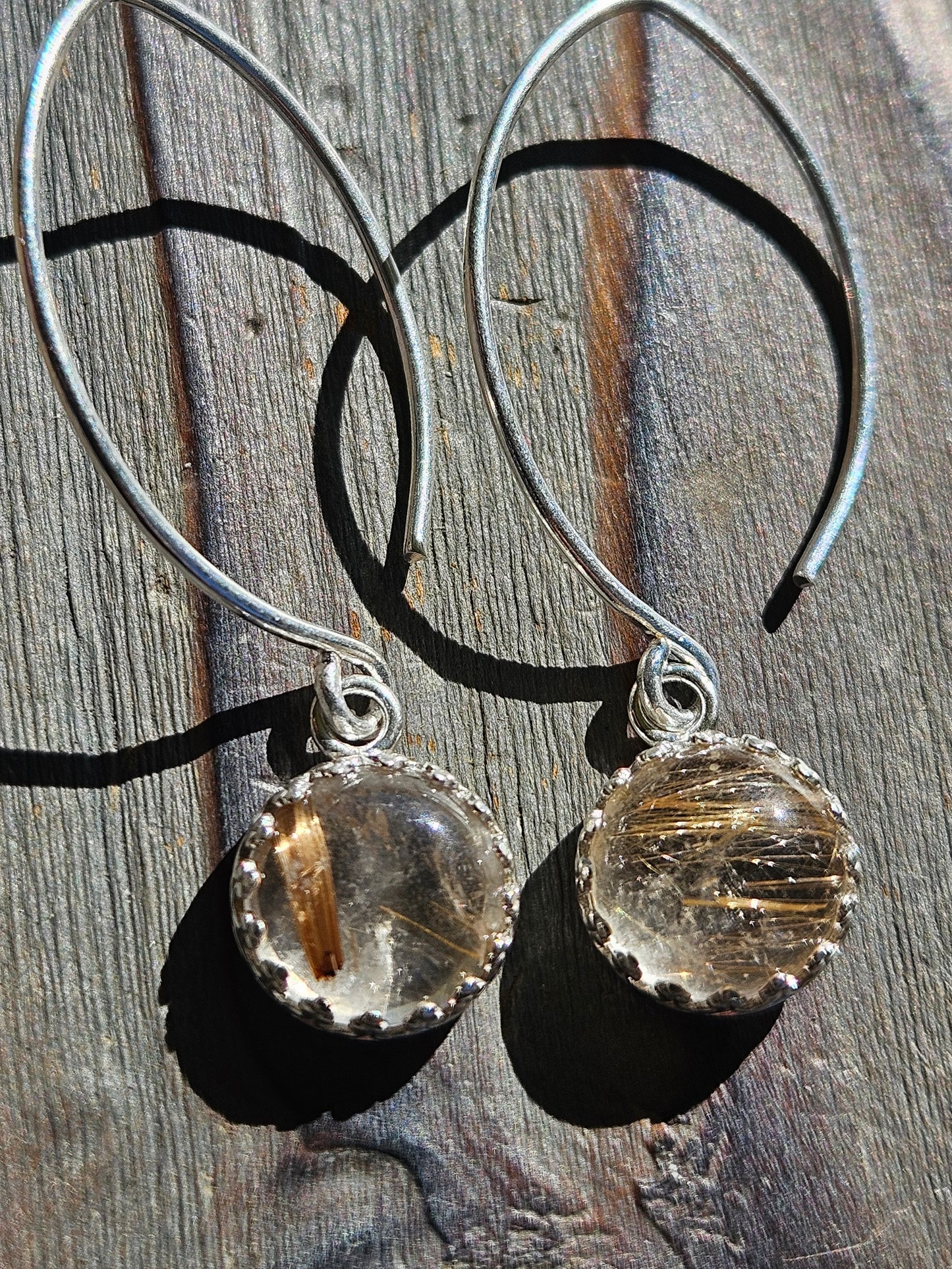 Golden Rutile Quartz Earrings