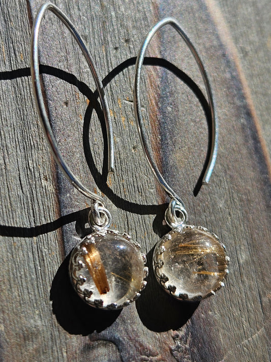 Golden Rutile Quartz Earrings