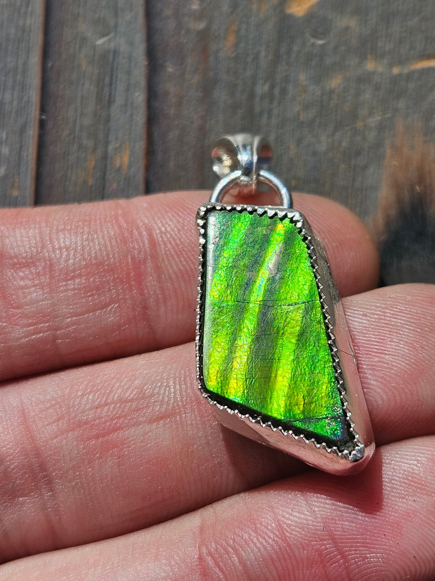 Green Ammolite Pendant