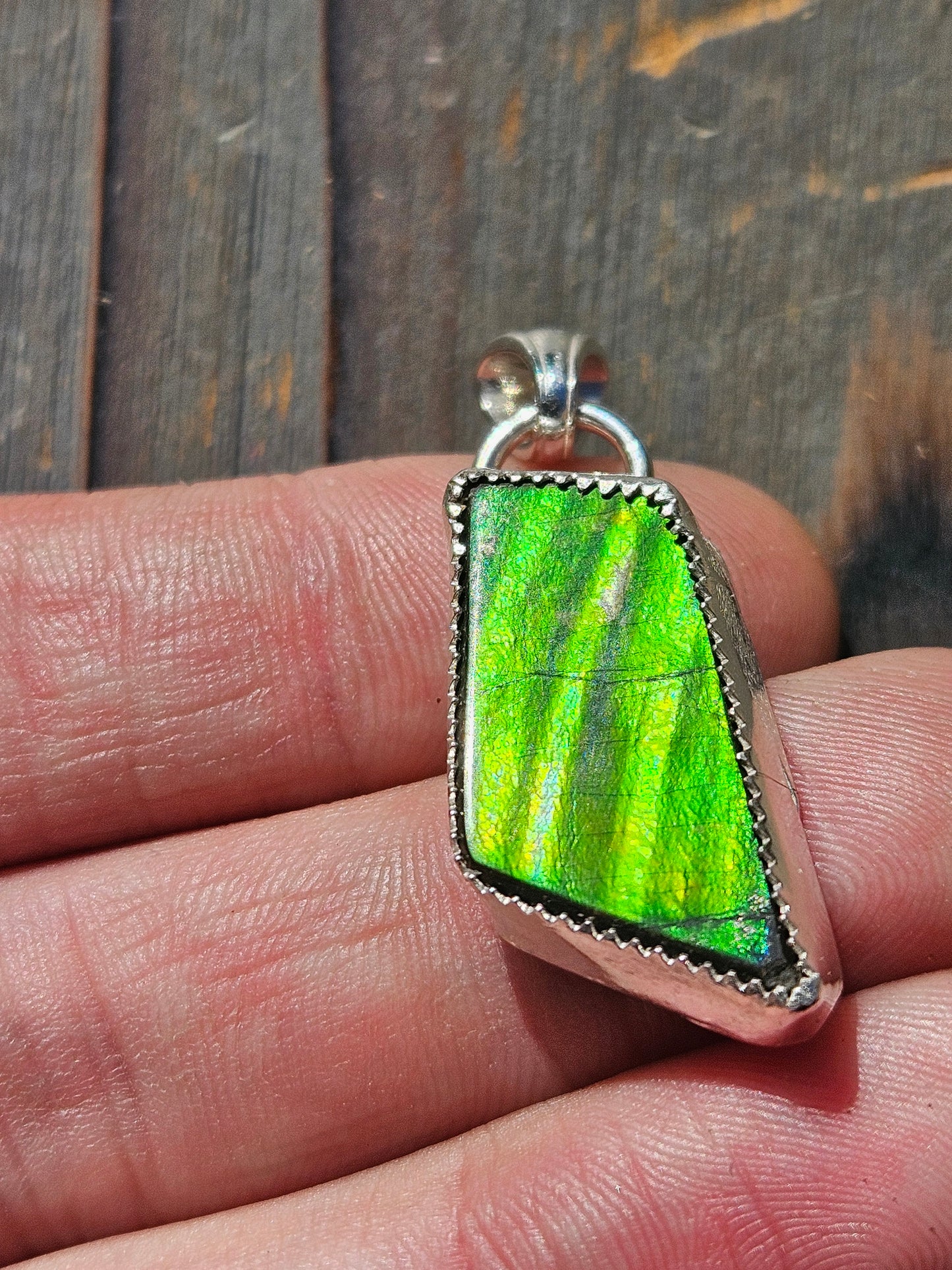 Green Ammolite Pendant