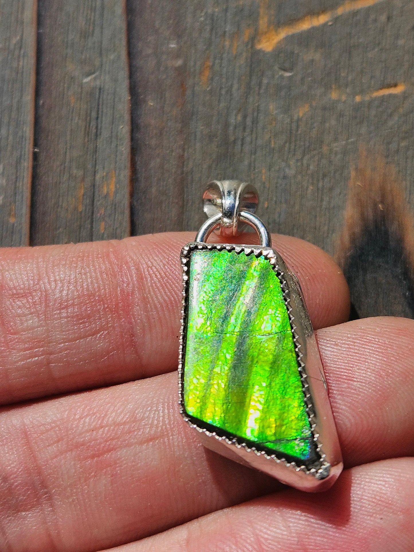 Green Ammolite Pendant