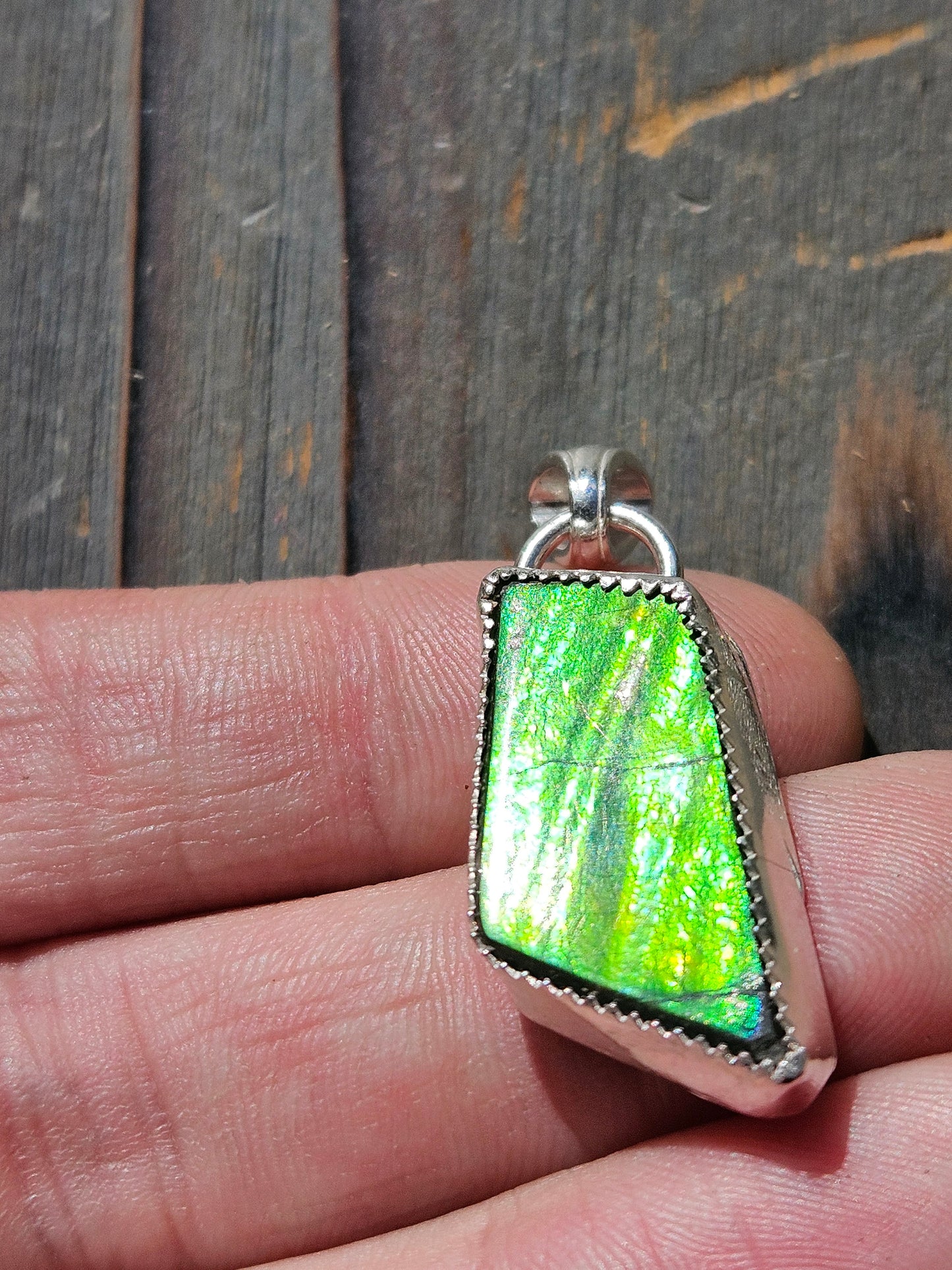 Green Ammolite Pendant