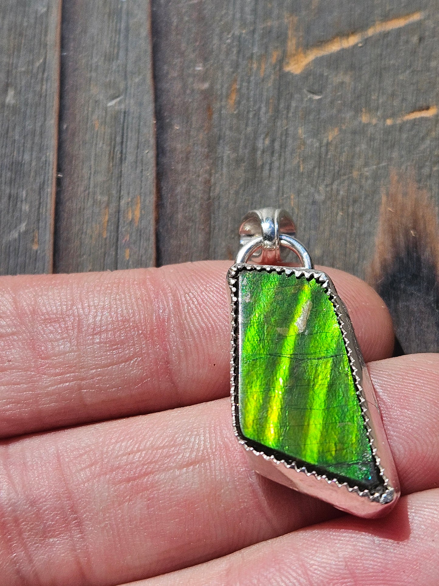 Green Ammolite Pendant