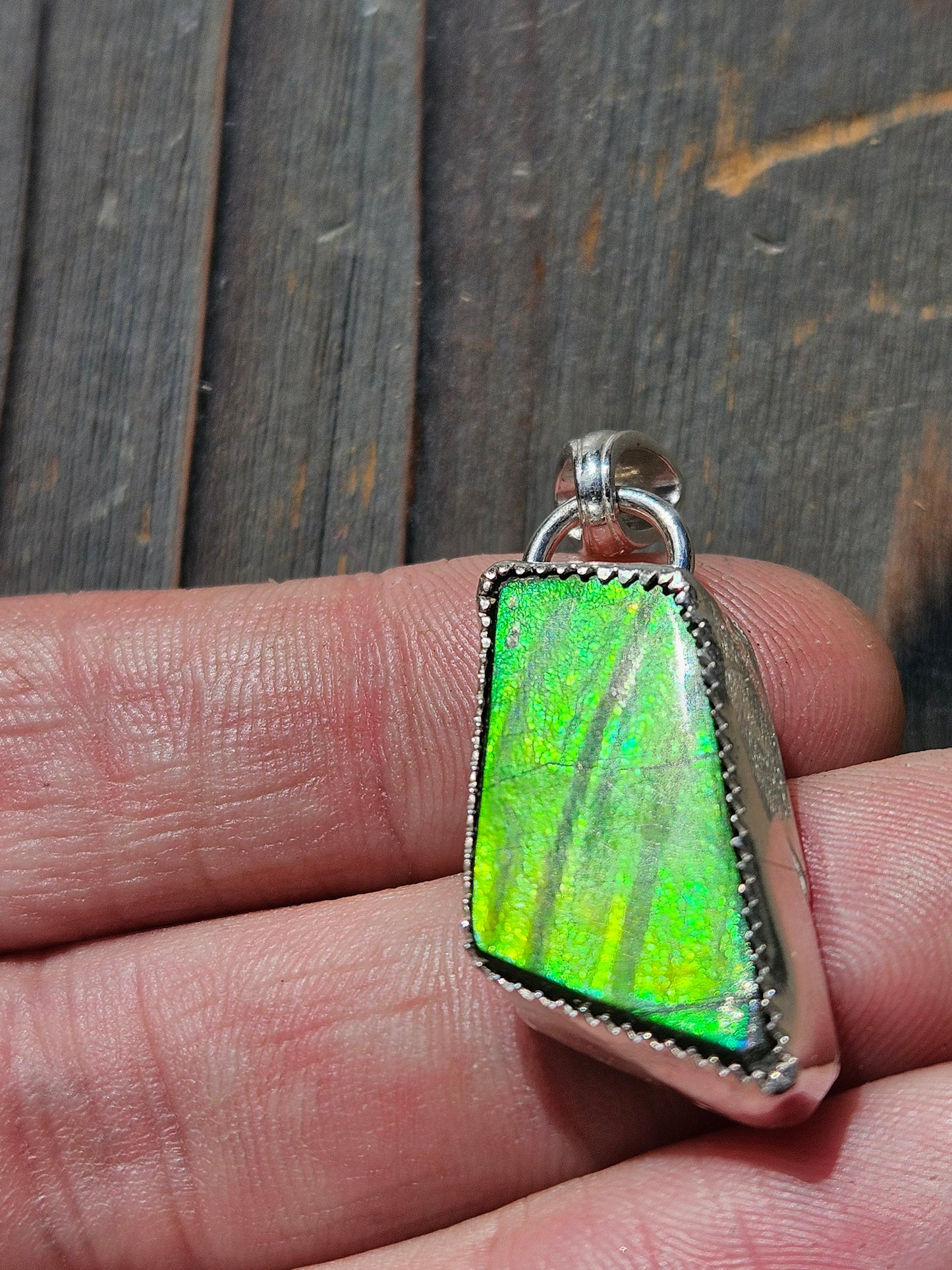 Green Ammolite Pendant