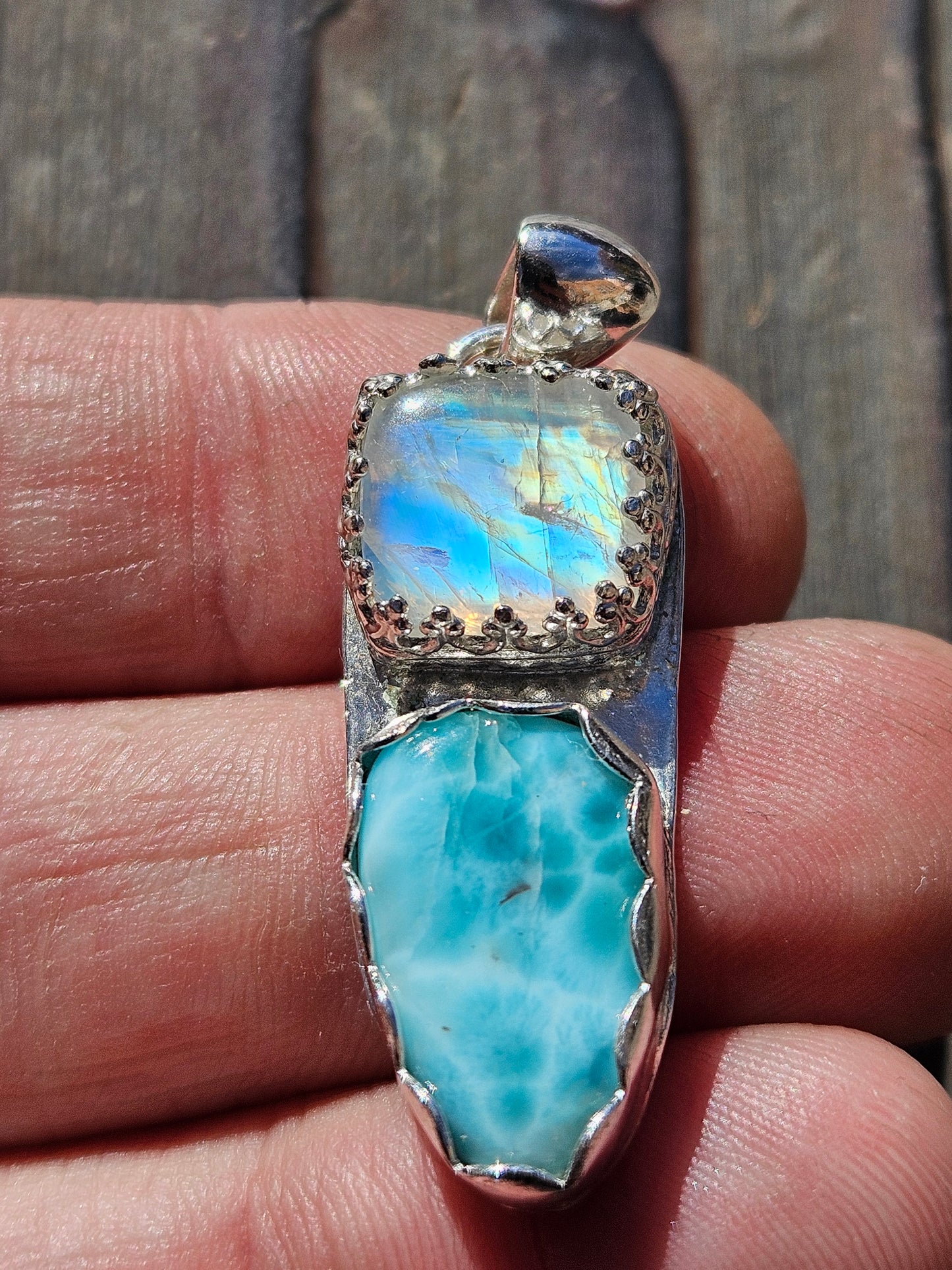 Larimar and Moonstone Pendant