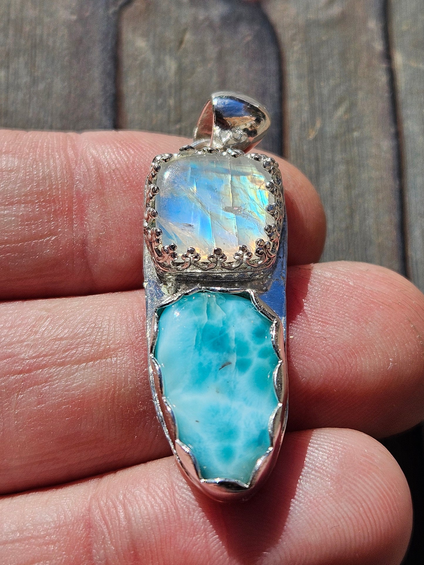 Larimar and Moonstone Pendant