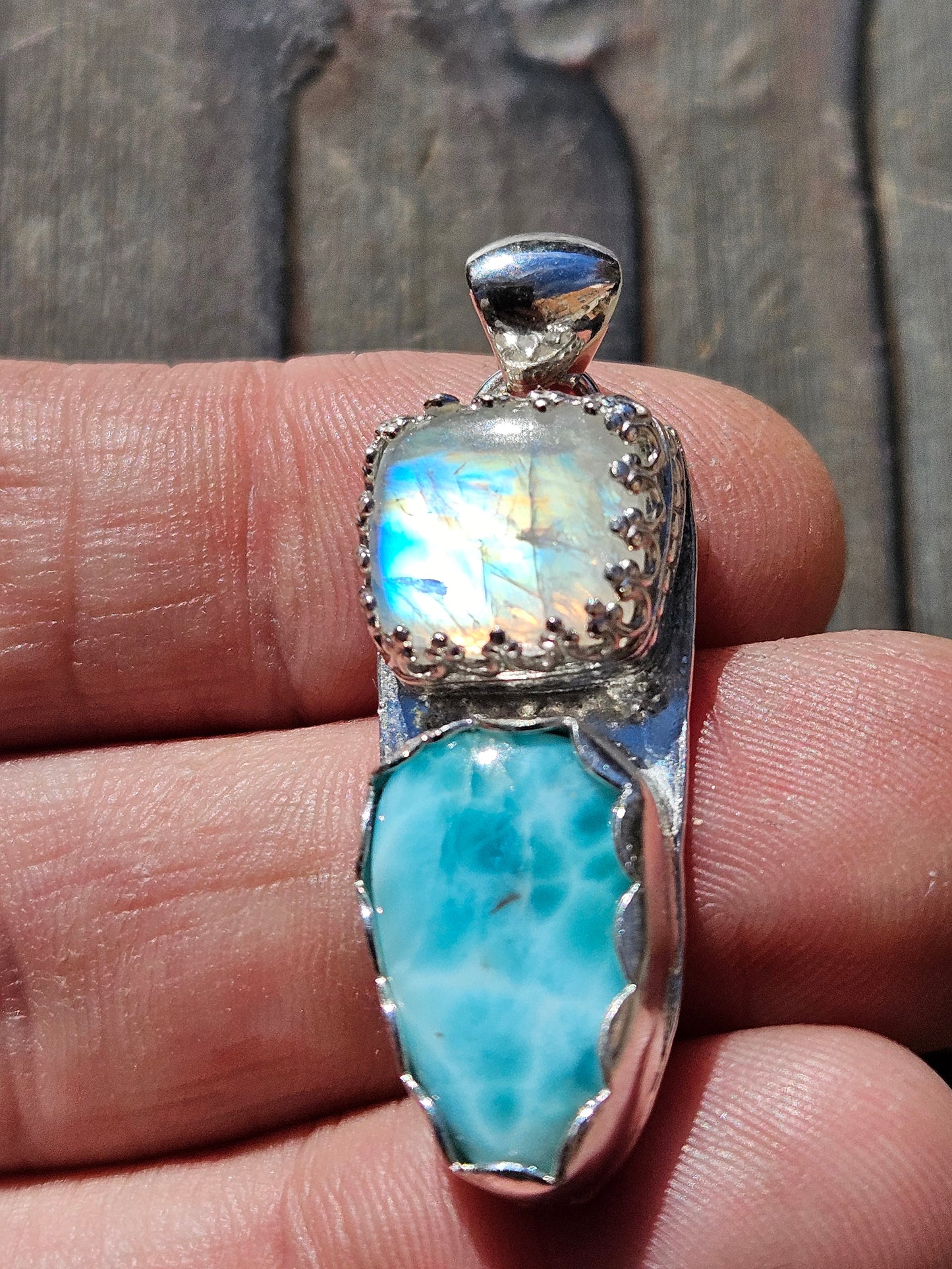 Larimar and Moonstone Pendant