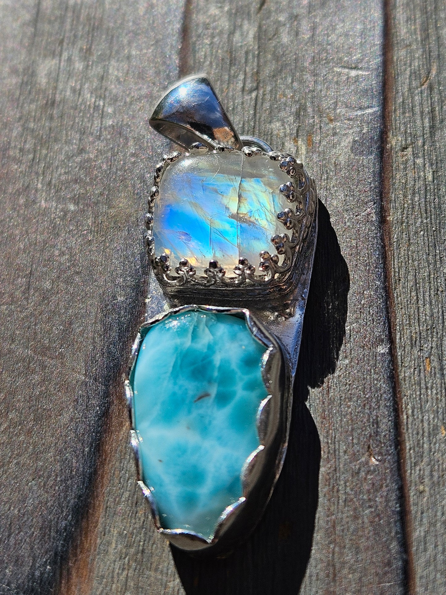 Larimar and Moonstone Pendant