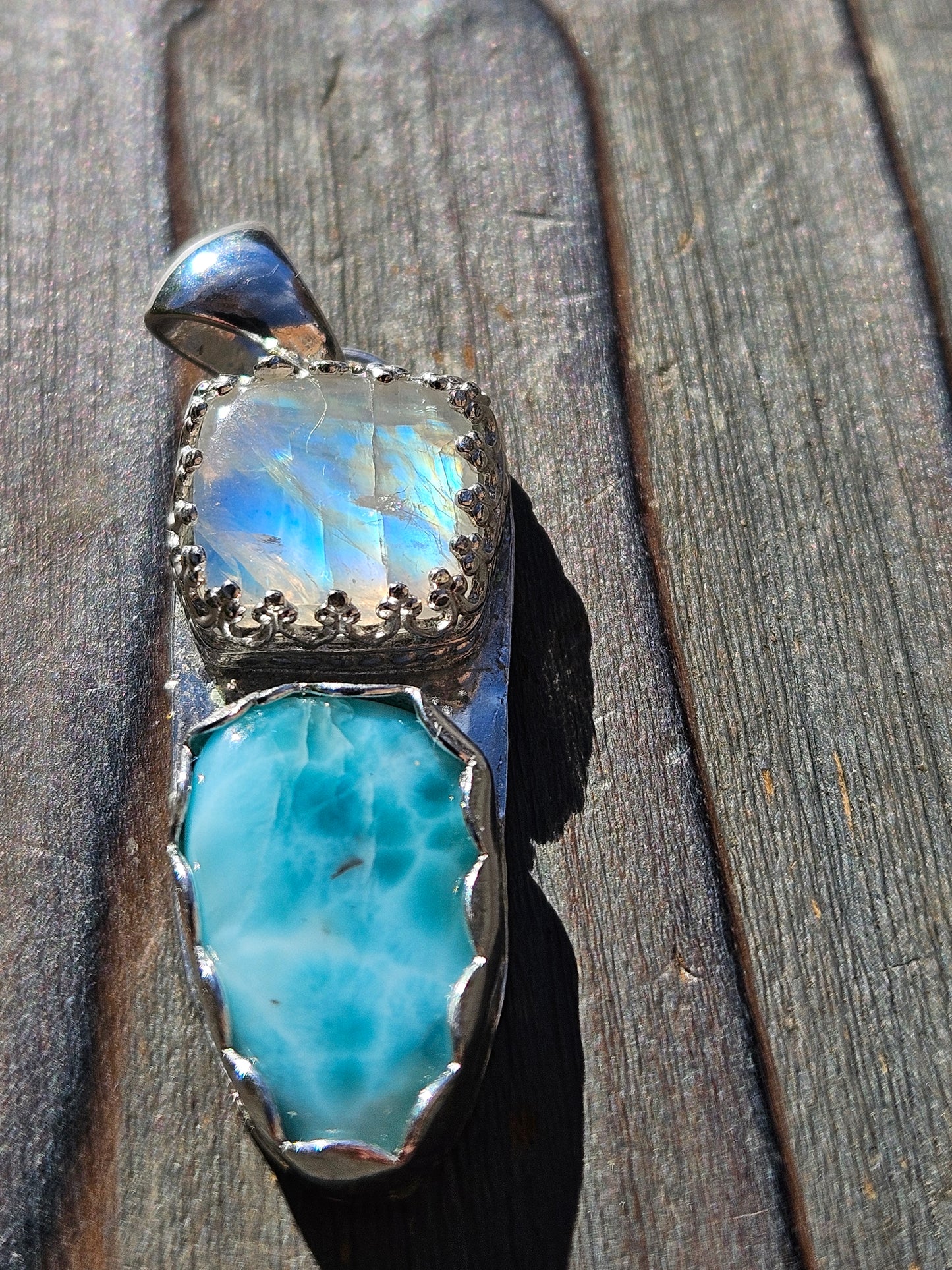 Larimar and Moonstone Pendant