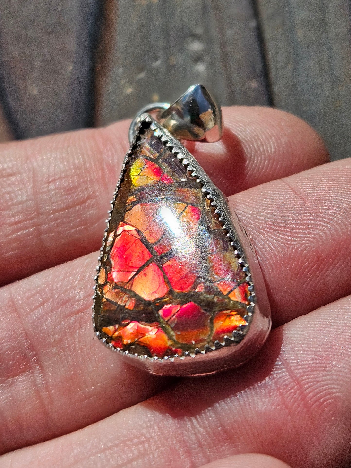 Red Ammolite Pendant