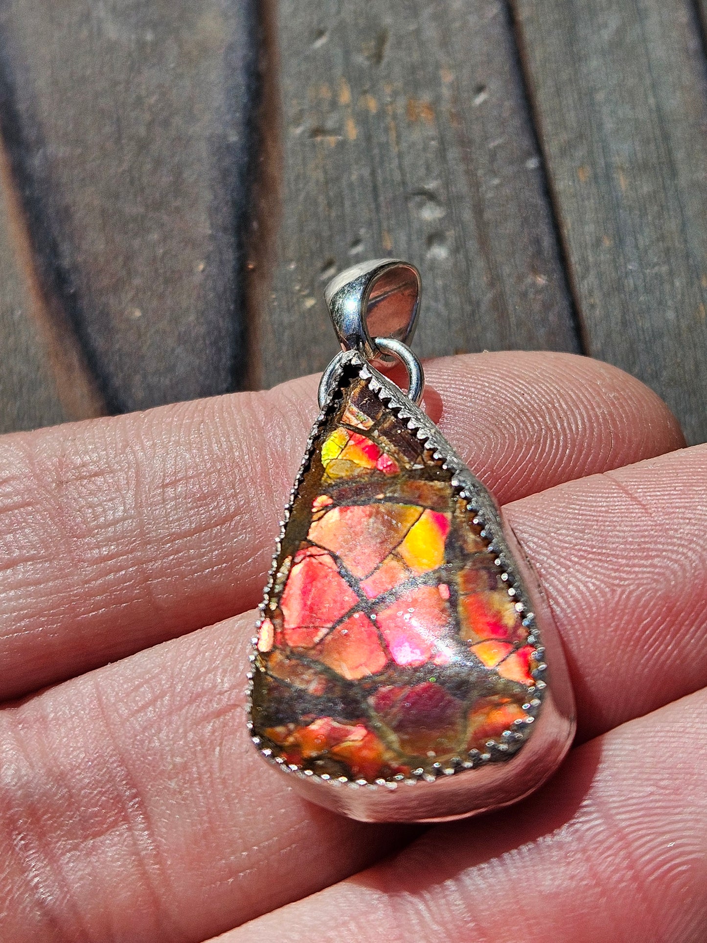 Red Ammolite Pendant