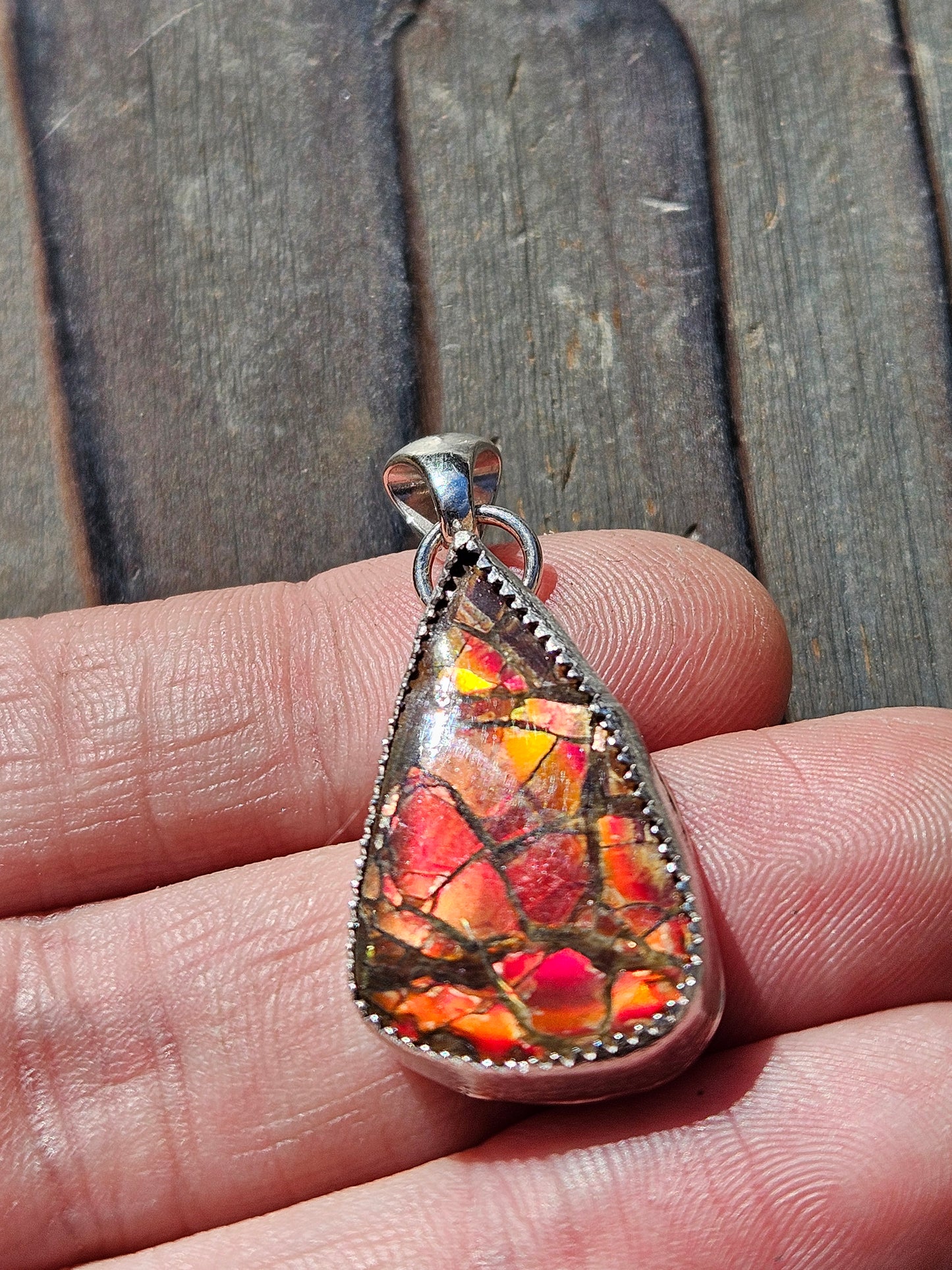 Red Ammolite Pendant