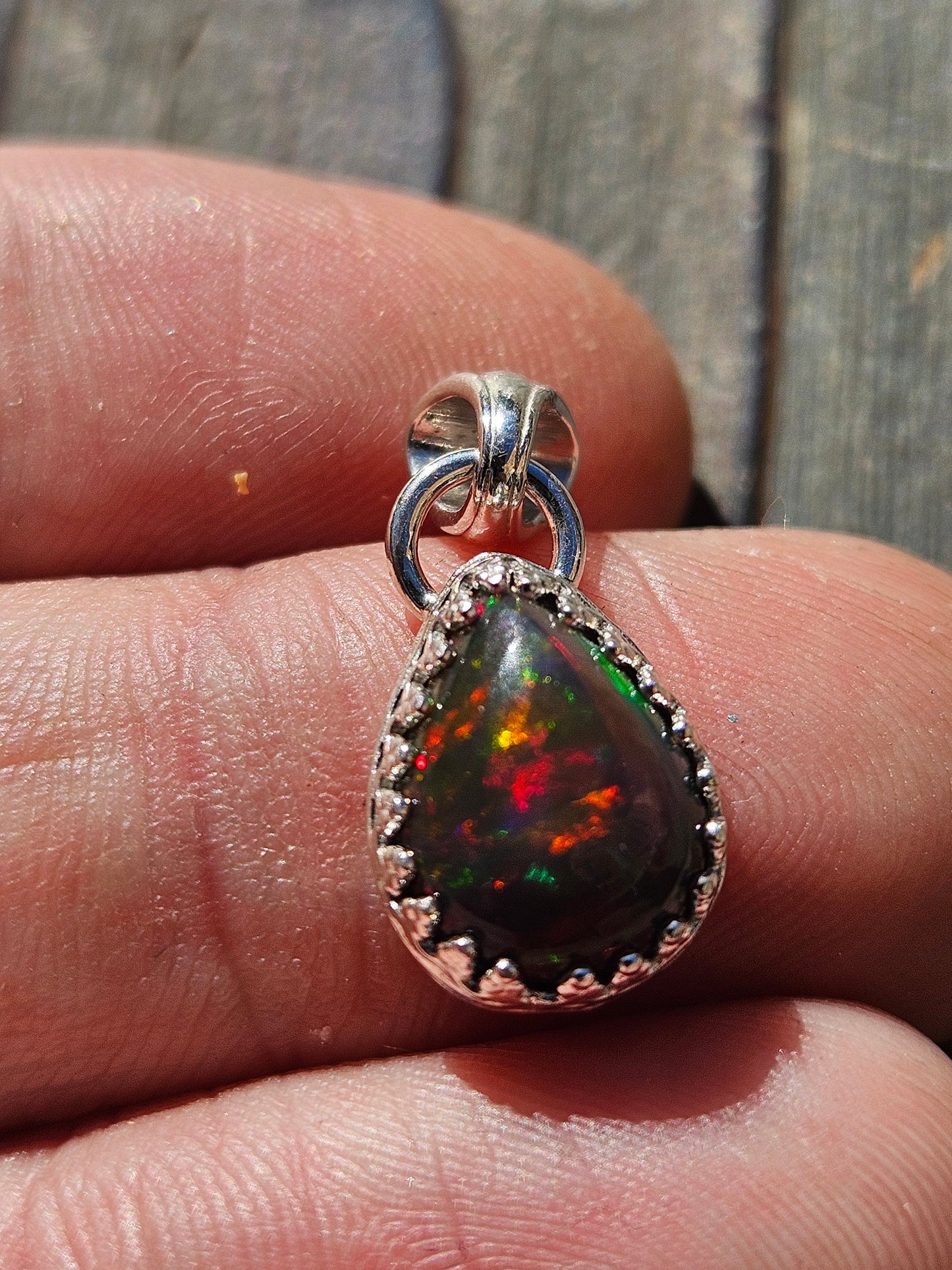 Red Fire Opal Pendant