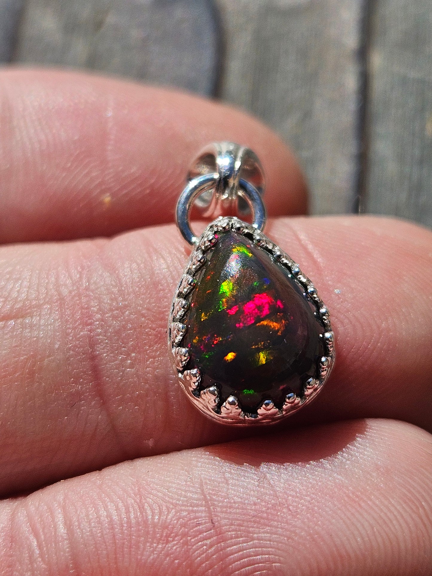 Red Fire Opal Pendant