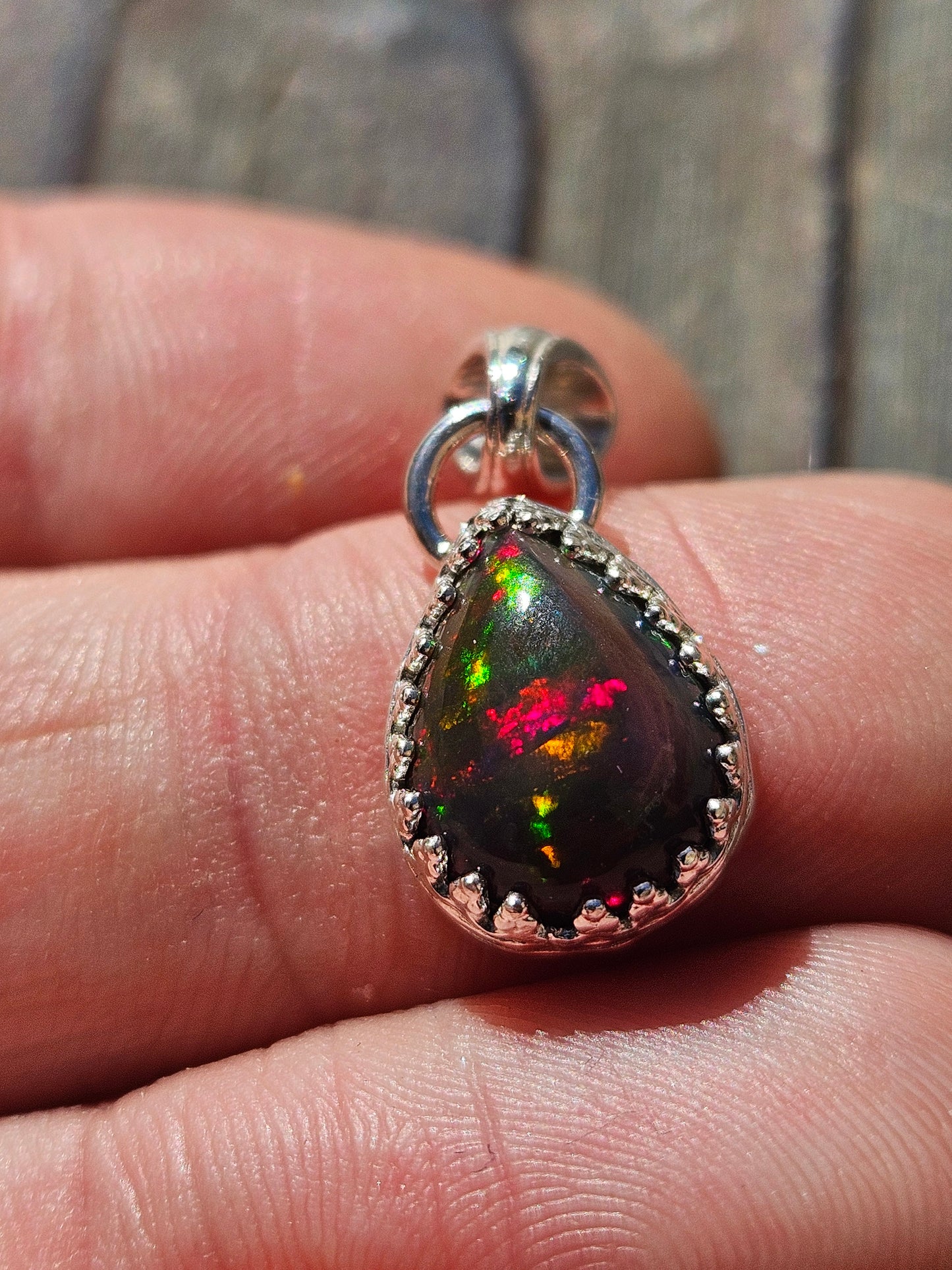 Red Fire Opal Pendant