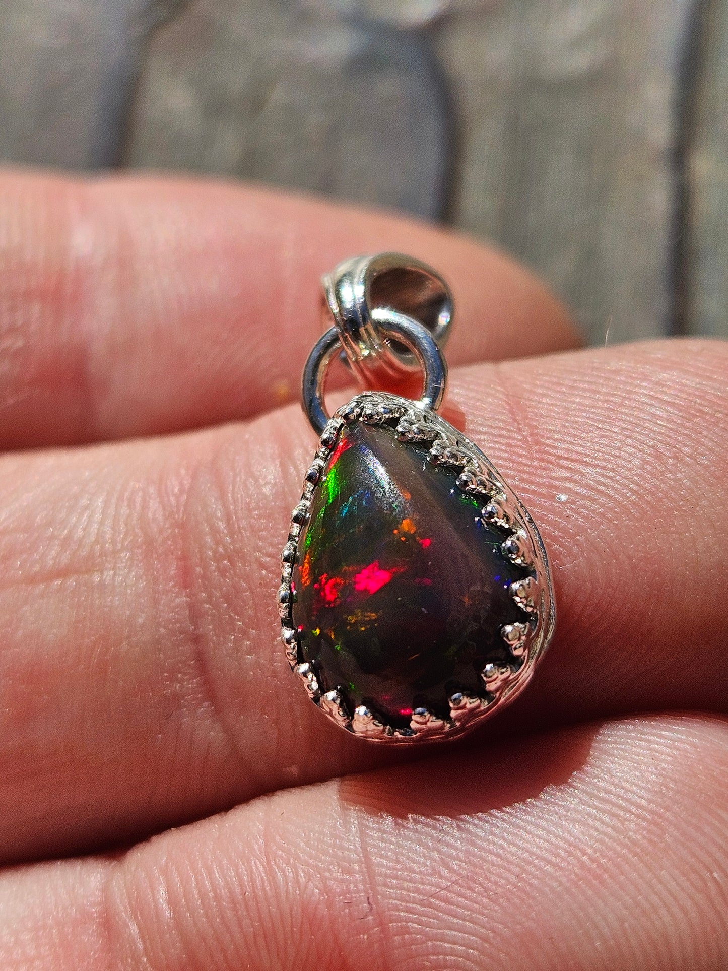 Red Fire Opal Pendant