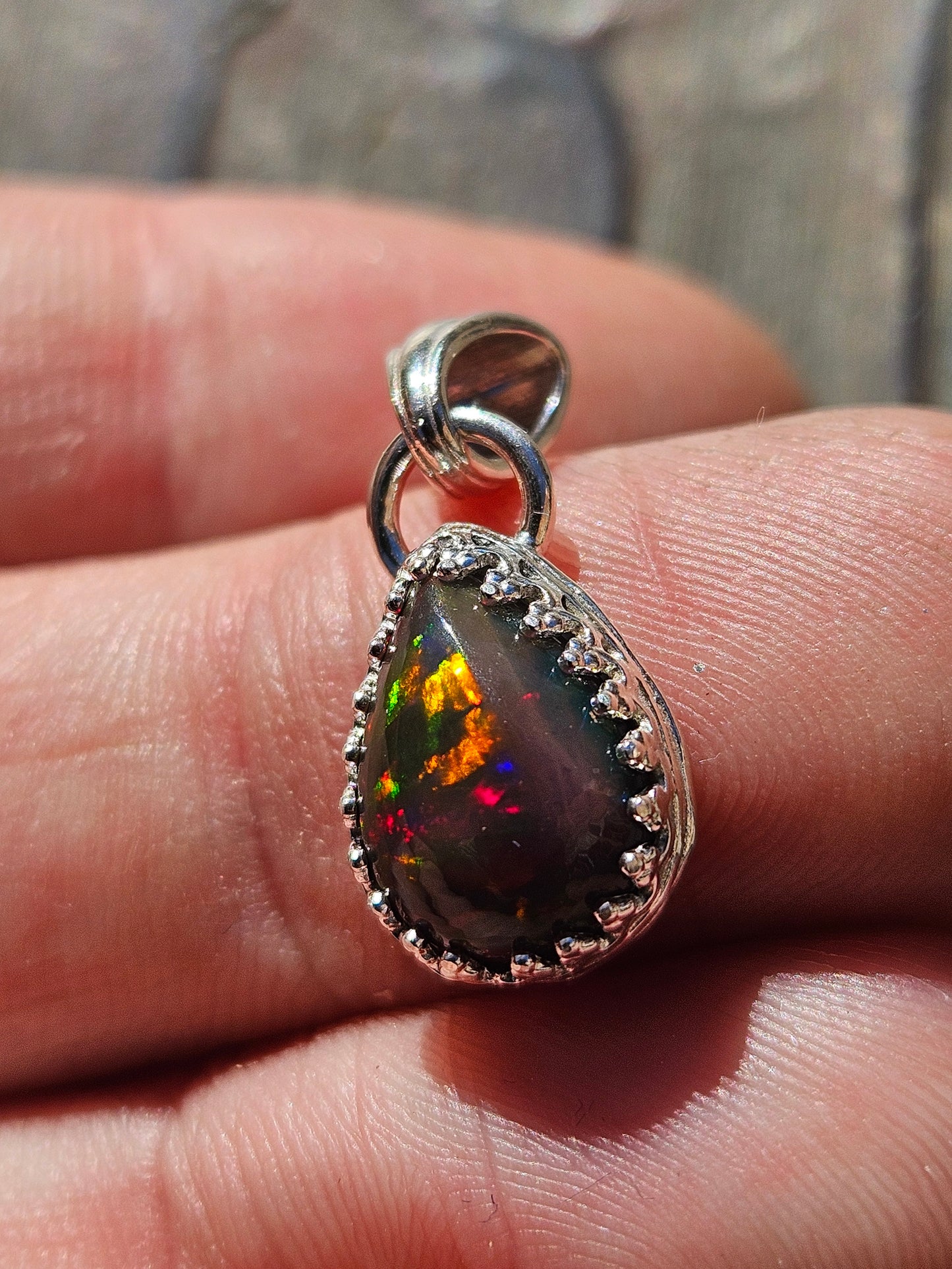 Red Fire Opal Pendant