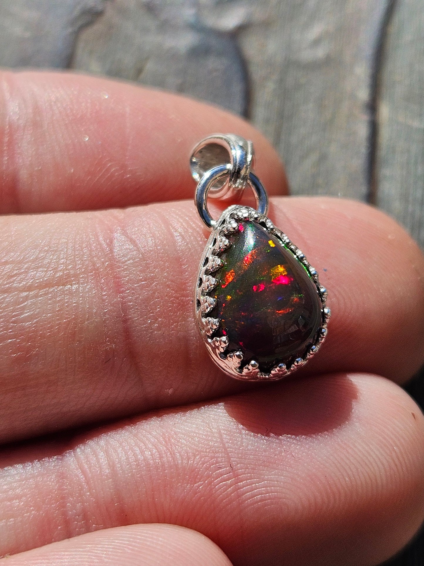 Red Fire Opal Pendant