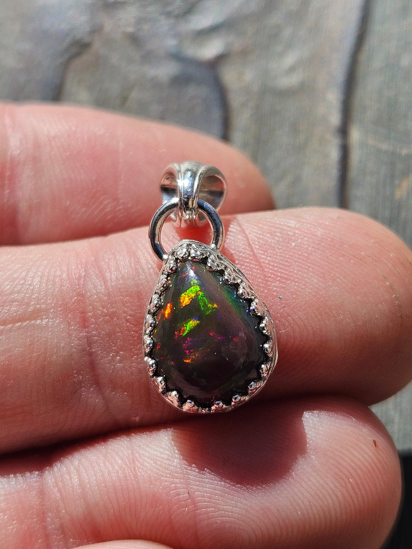 Red Fire Opal Pendant